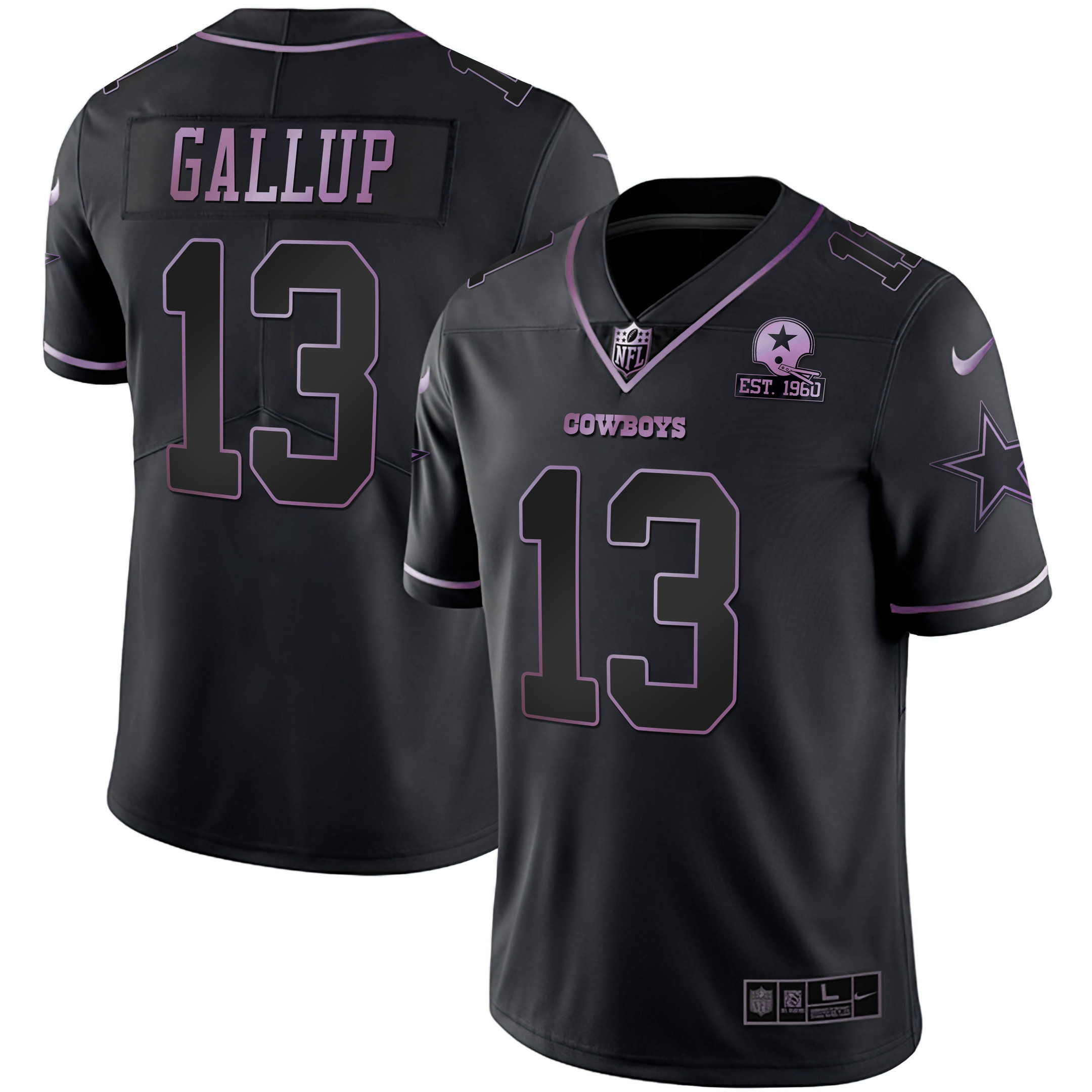 Michael Gallup Dallas Cowboys Deep Purple Vapor Limited Est 1960 Patch Jersey - All Stitched 