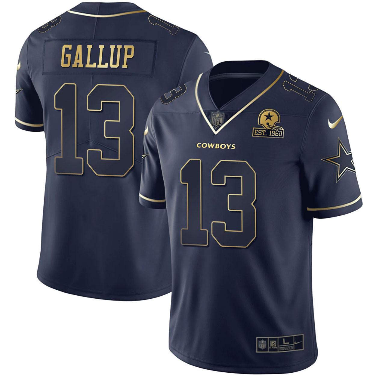 Michael Gallup Dallas Cowboys Navy Gold Collection Jersey - All Stitched 