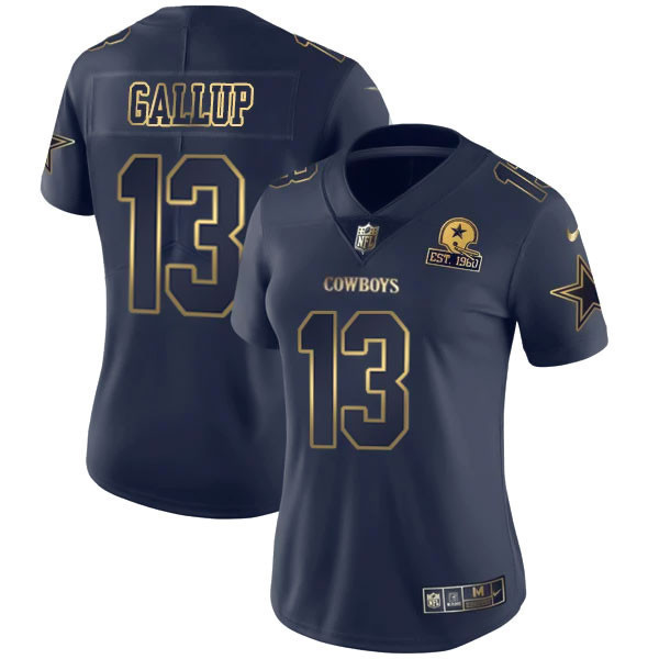 Michael Gallup Dallas Cowboys Navy Gold Collection Jersey - All Stitched 