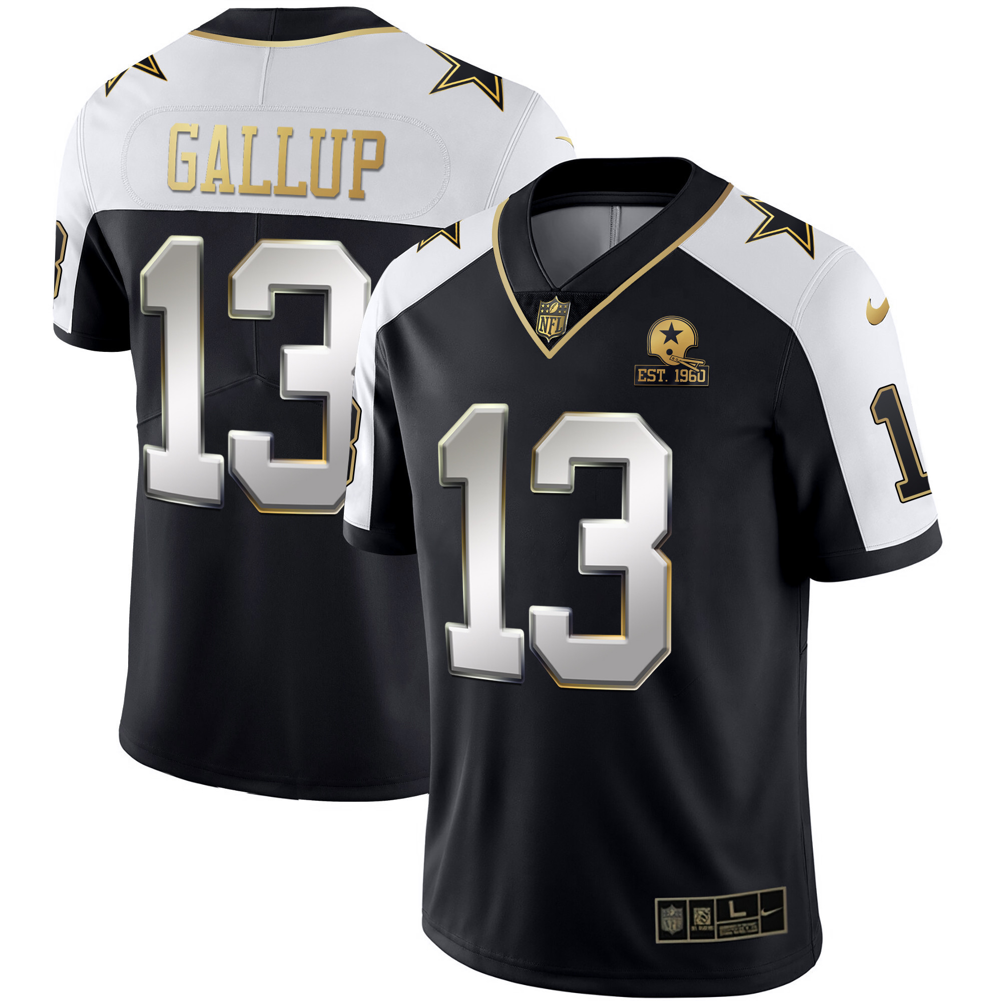 Michael Gallup Men's Dallas Cowboys Alternate Vapor Black Gold & Navy Gold Limited Alternate Limited Jersey - All Stitched 