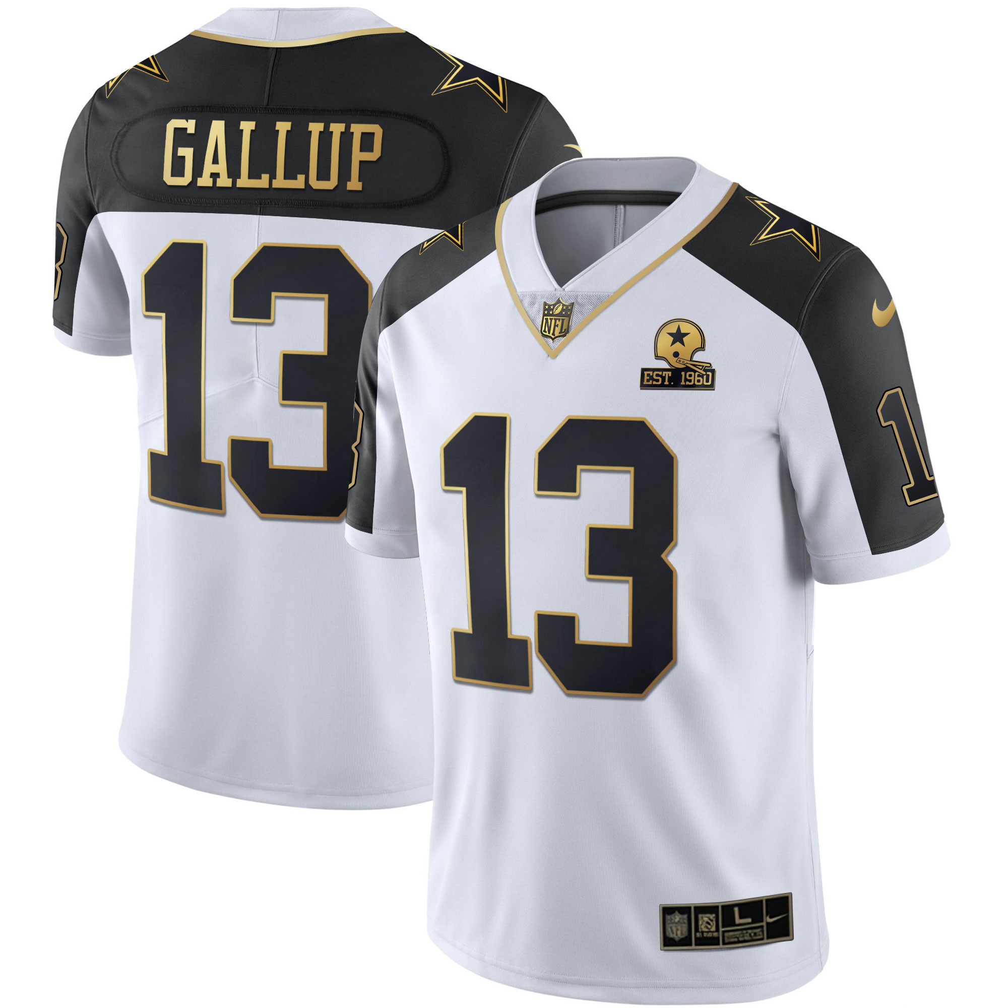 Michael Gallup Men's Dallas Cowboys Alternate Vapor Black Gold & Navy Gold Limited Black Inverted Jersey - All Stitched 