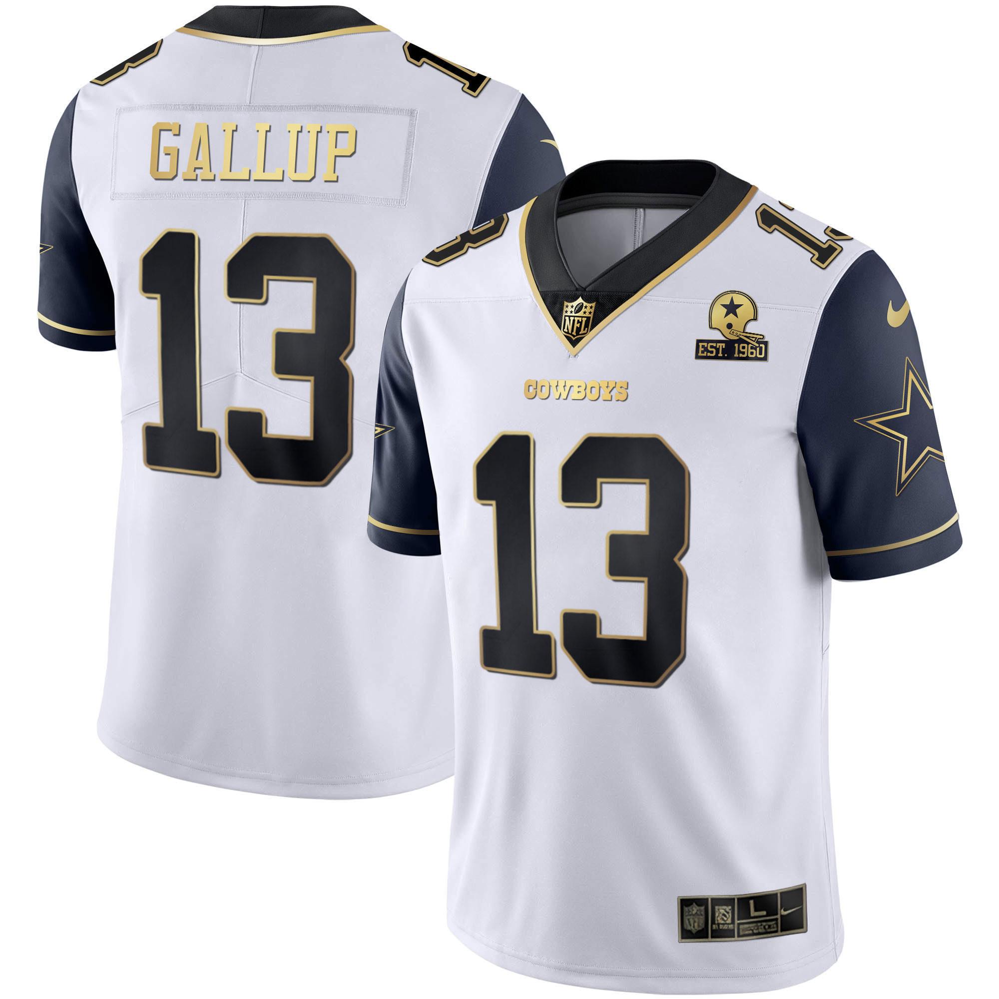 Michael Gallup Men's Dallas Cowboys Alternate Vapor Black Gold & Navy Gold Limited Navy Color Rush Jersey - All Stitched 