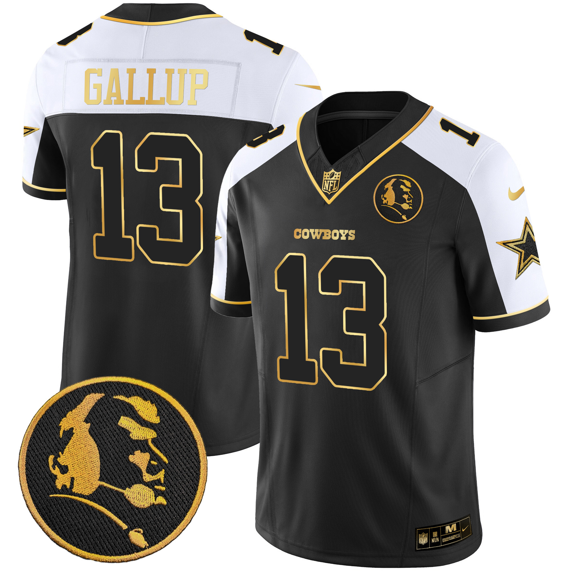 Michael Gallup Men's Dallas Cowboys John Madden Patch Gold Vapor Alternate Gold Jersey - All Stitched 