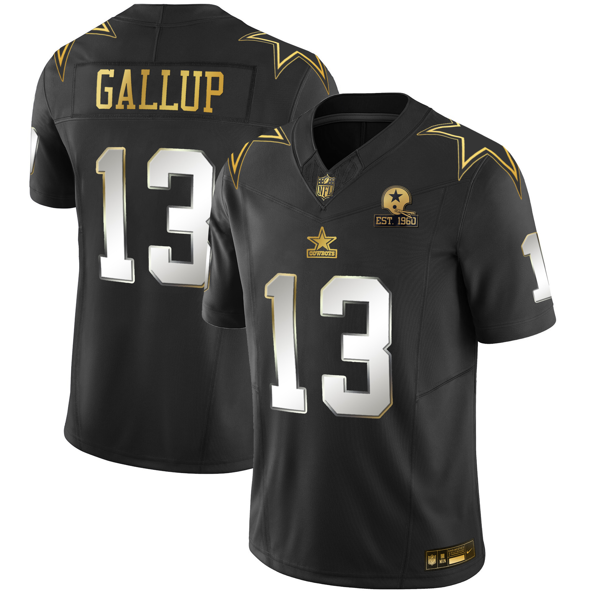 Michael Gallup Men's Dallas Cowboys Throwback Limited Vapor Black Limited Jersey - All Stitched 