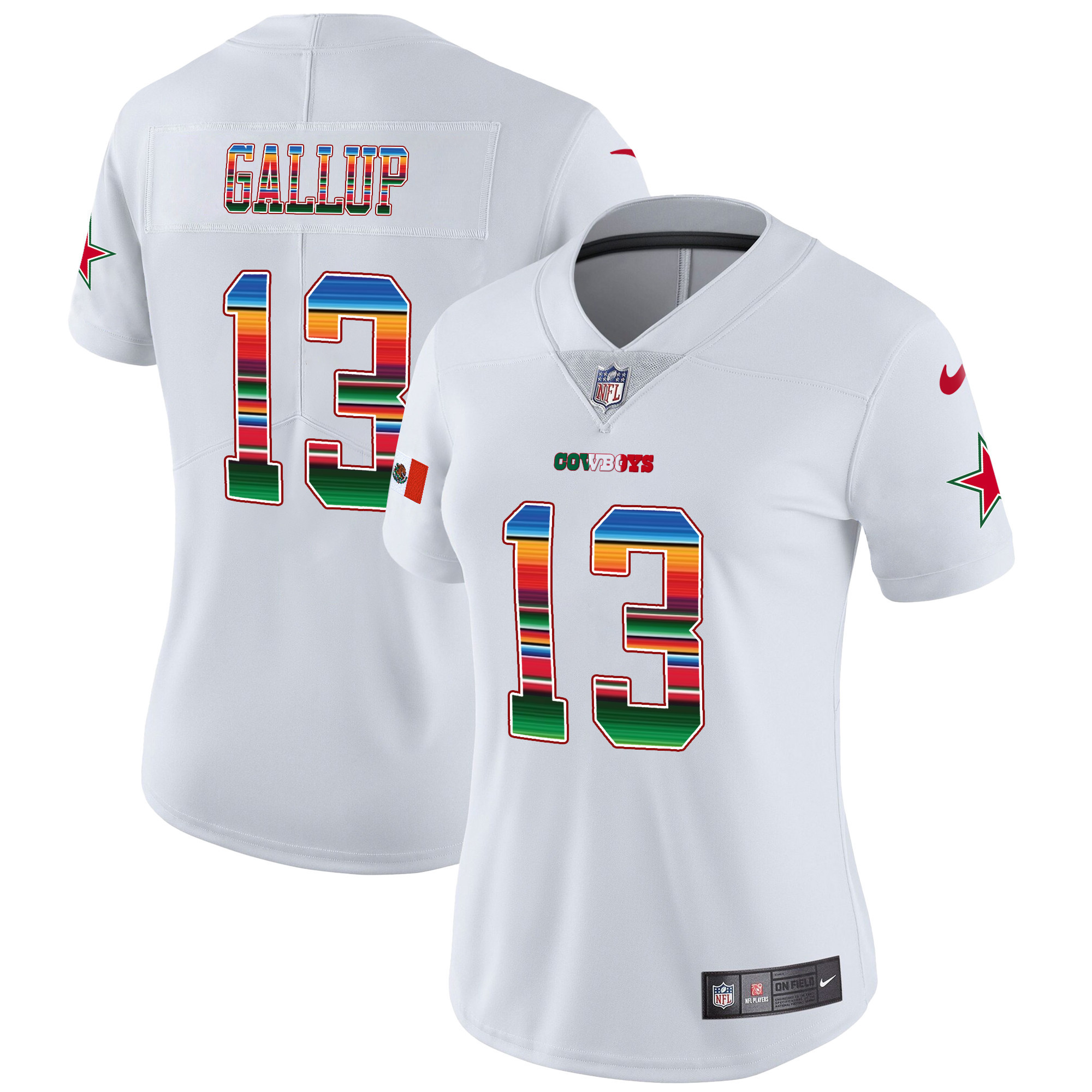 Michael Gallup Women's Dallas Cowboys Mexico Vapor Limited White Jersey - All Stitched 