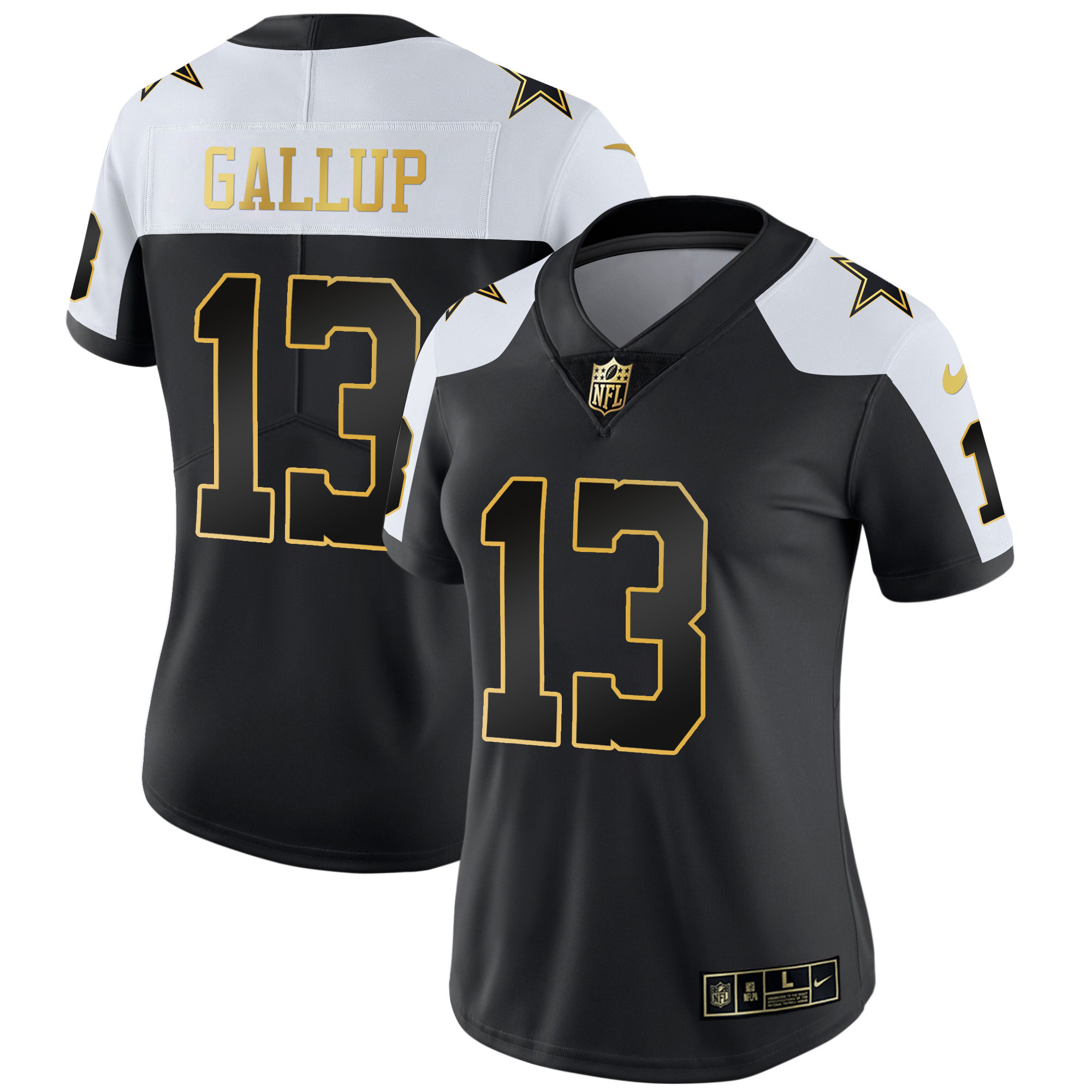 Michael Gallup Women's Dallas Cowboys Throwback Limited Vapor 2004 Black Gold Jersey - All Stitched 