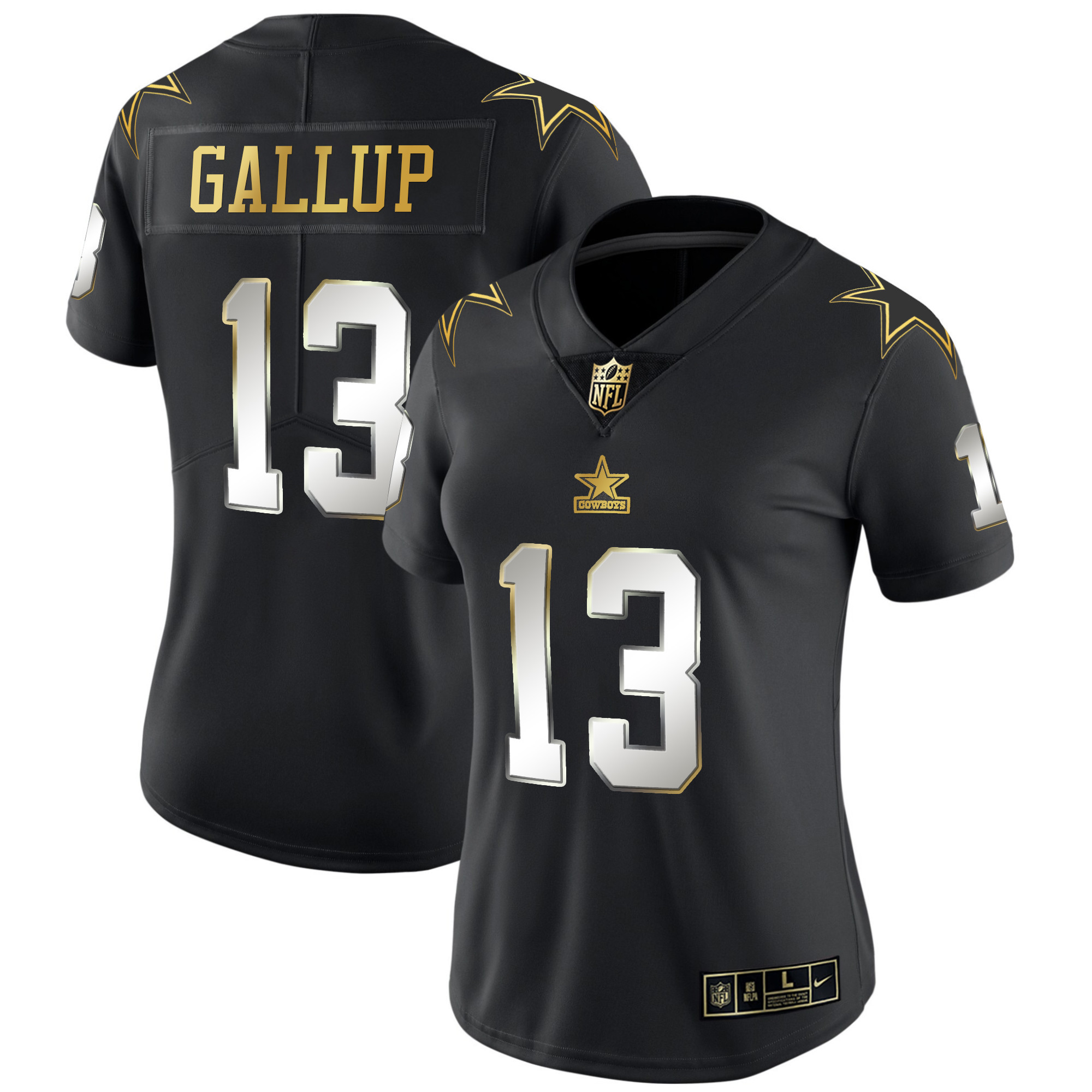 Michael Gallup Women's Dallas Cowboys Throwback Limited Vapor Black Limited Jersey - All Stitched 
