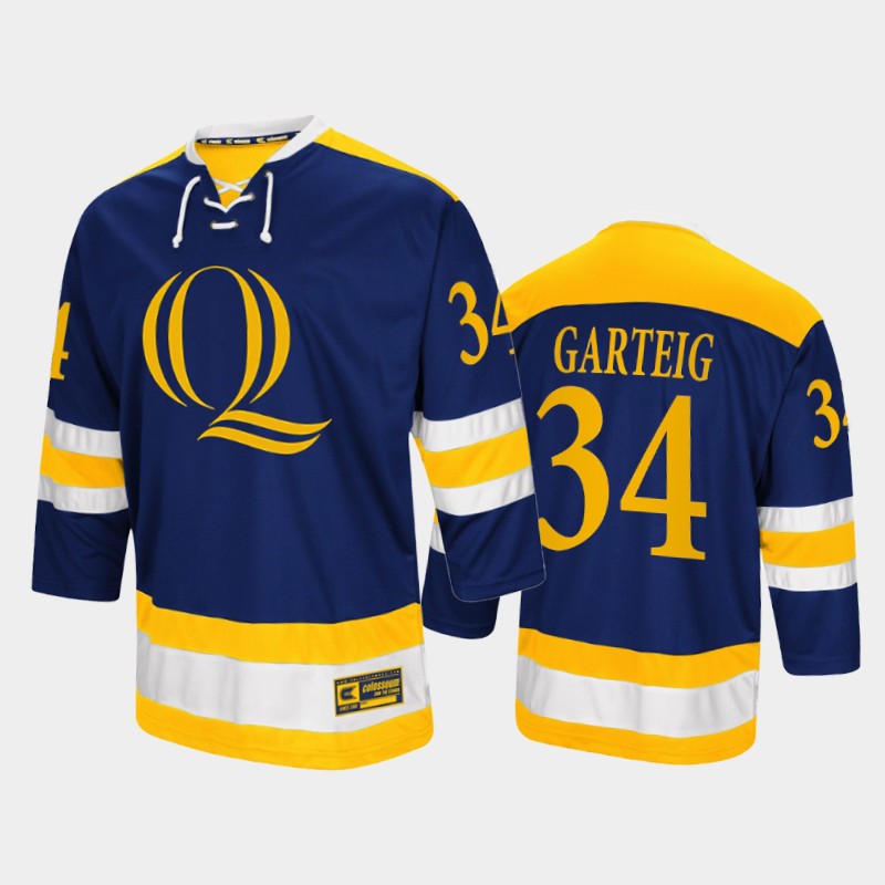 Michael Garteig #34 Quinnipiac Bobcats College Navy Jersey