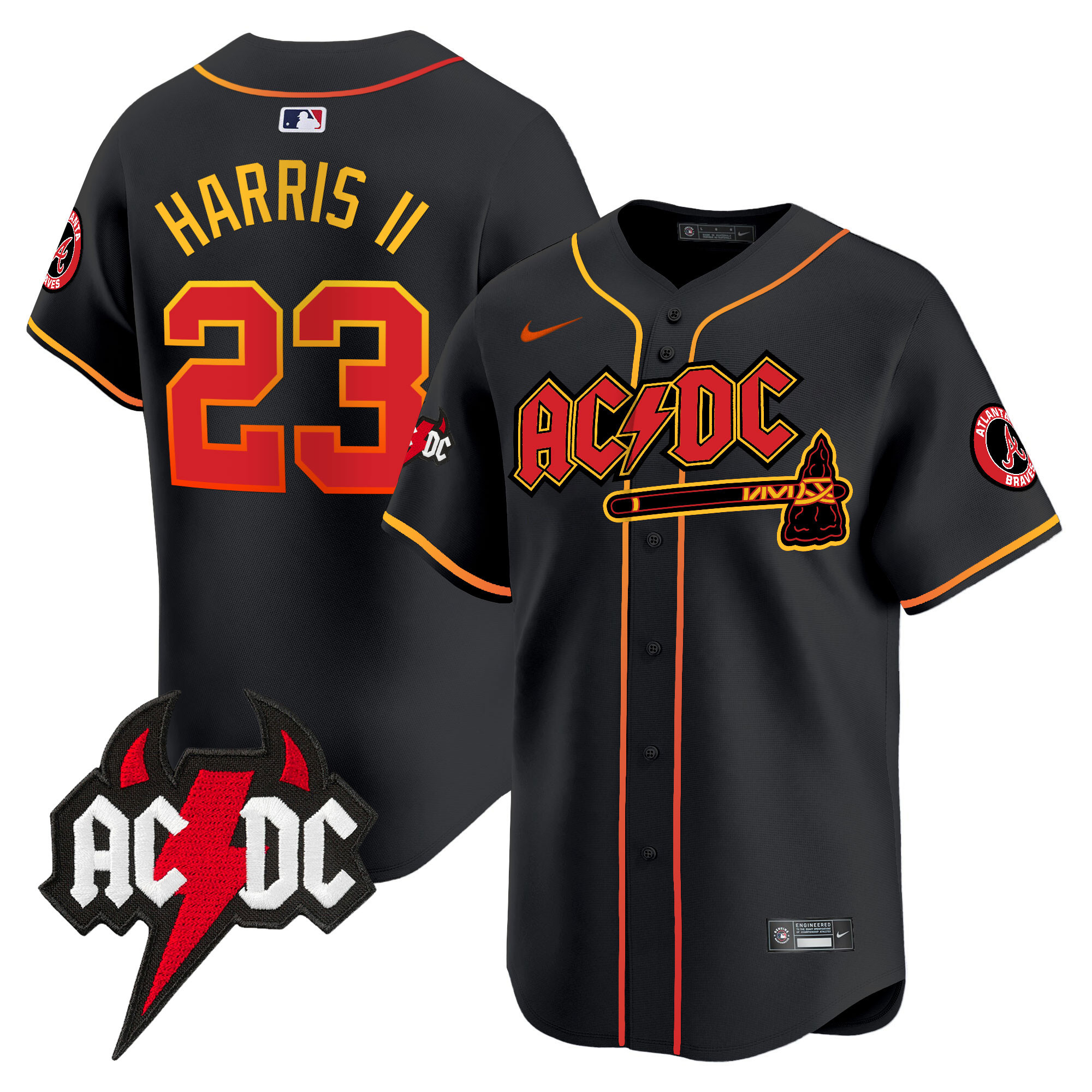 Michael Harris II Men's Atlanta Braves AC/DC Vapor Premier Limited Black Jersey - All Stitched