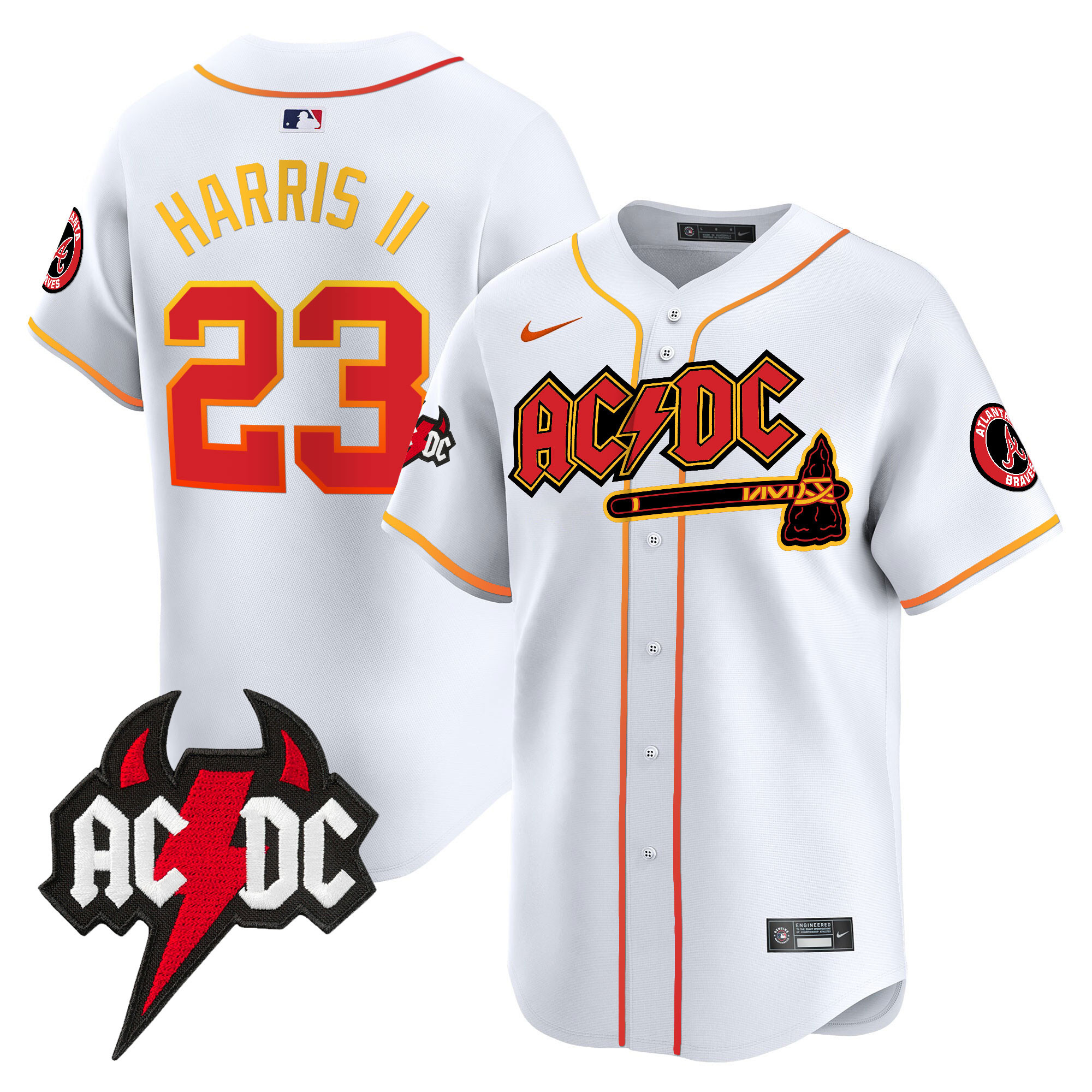 Michael Harris II Men's Atlanta Braves AC/DC Vapor Premier Limited White Jersey - All Stitched