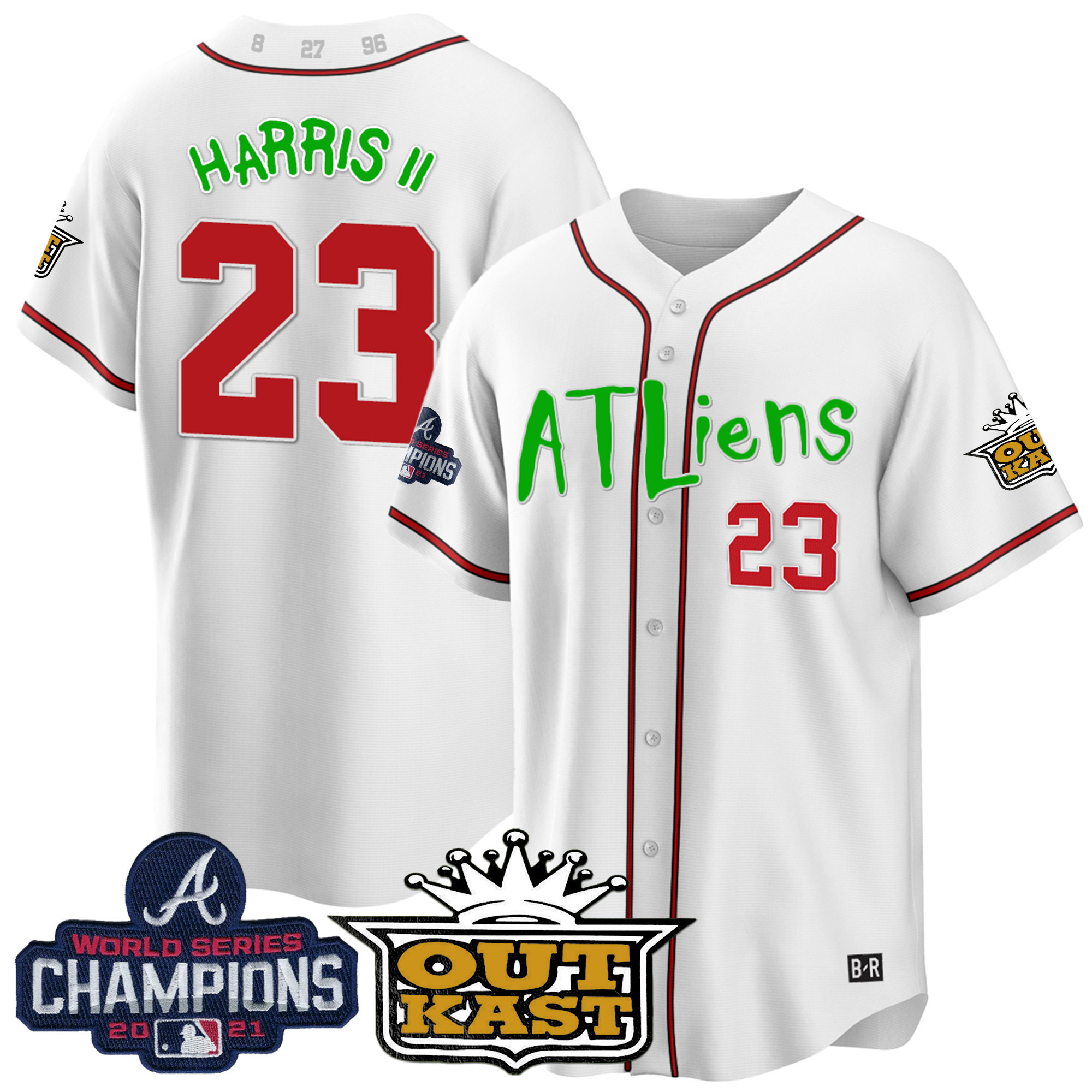 Michael Harris II Men's Atlanta Braves Atliens Champions Cool Base White Jersey - All Stitched
