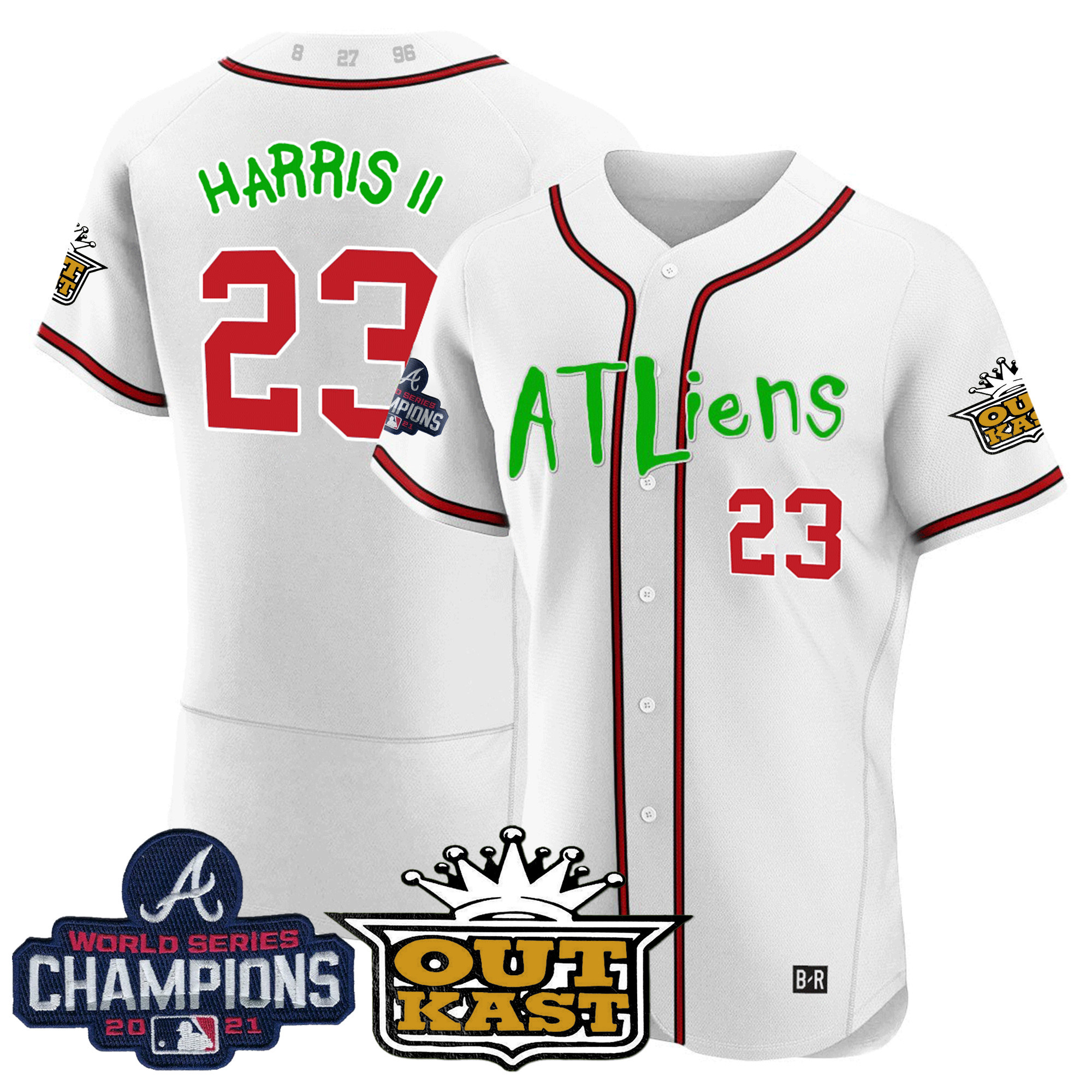 Michael Harris II Men's Atlanta Braves Atliens Champions Flex Base White Jersey - All Stitched
