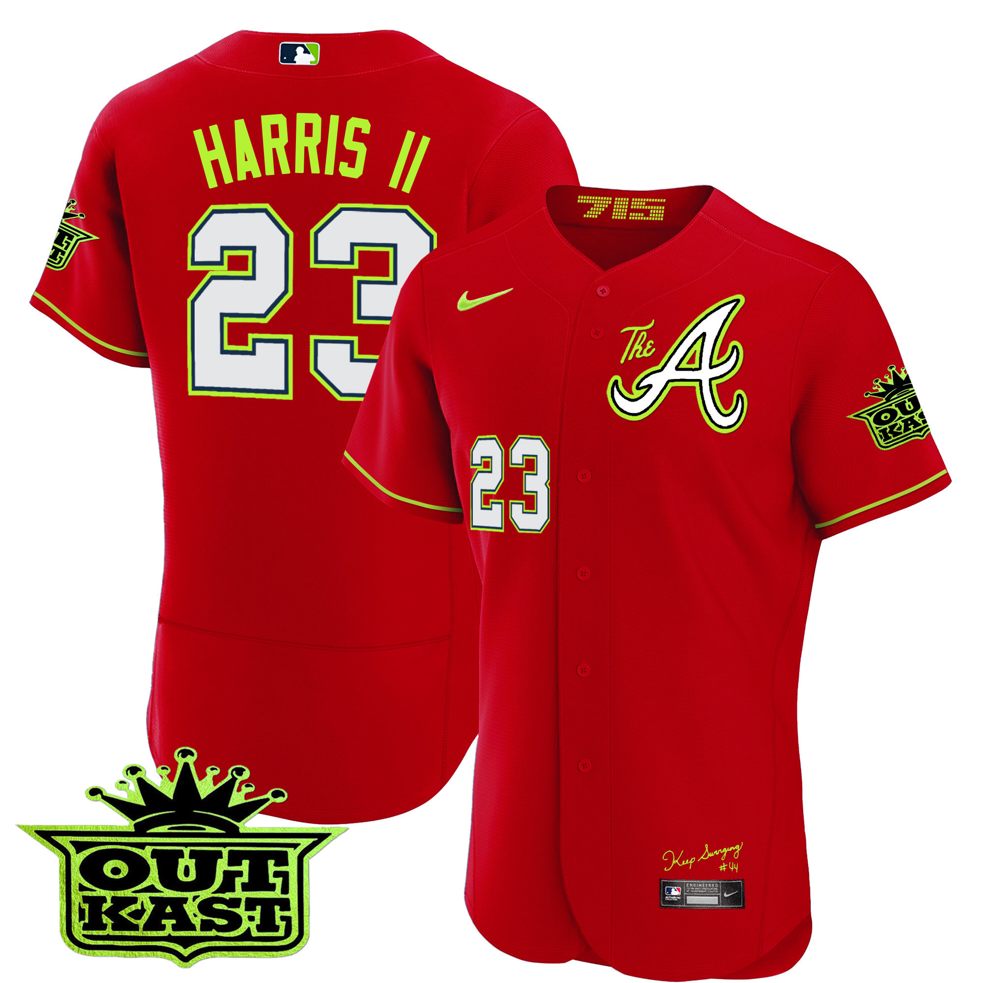 Michael Harris II Men's Atlanta Braves Atliens The A Flex Base Red Jersey - All Stitched