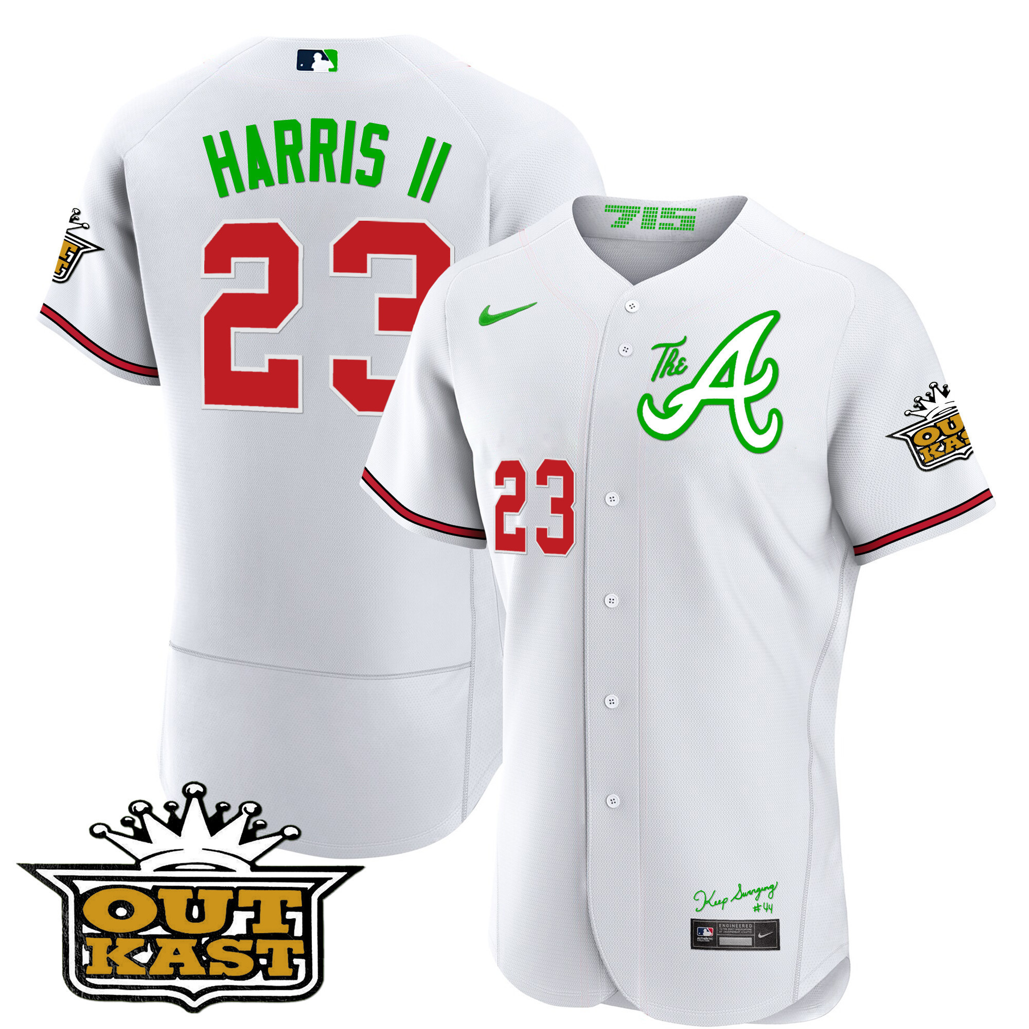 Michael Harris II Men's Atlanta Braves Atliens The A Flex Base White Jersey - All Stitched