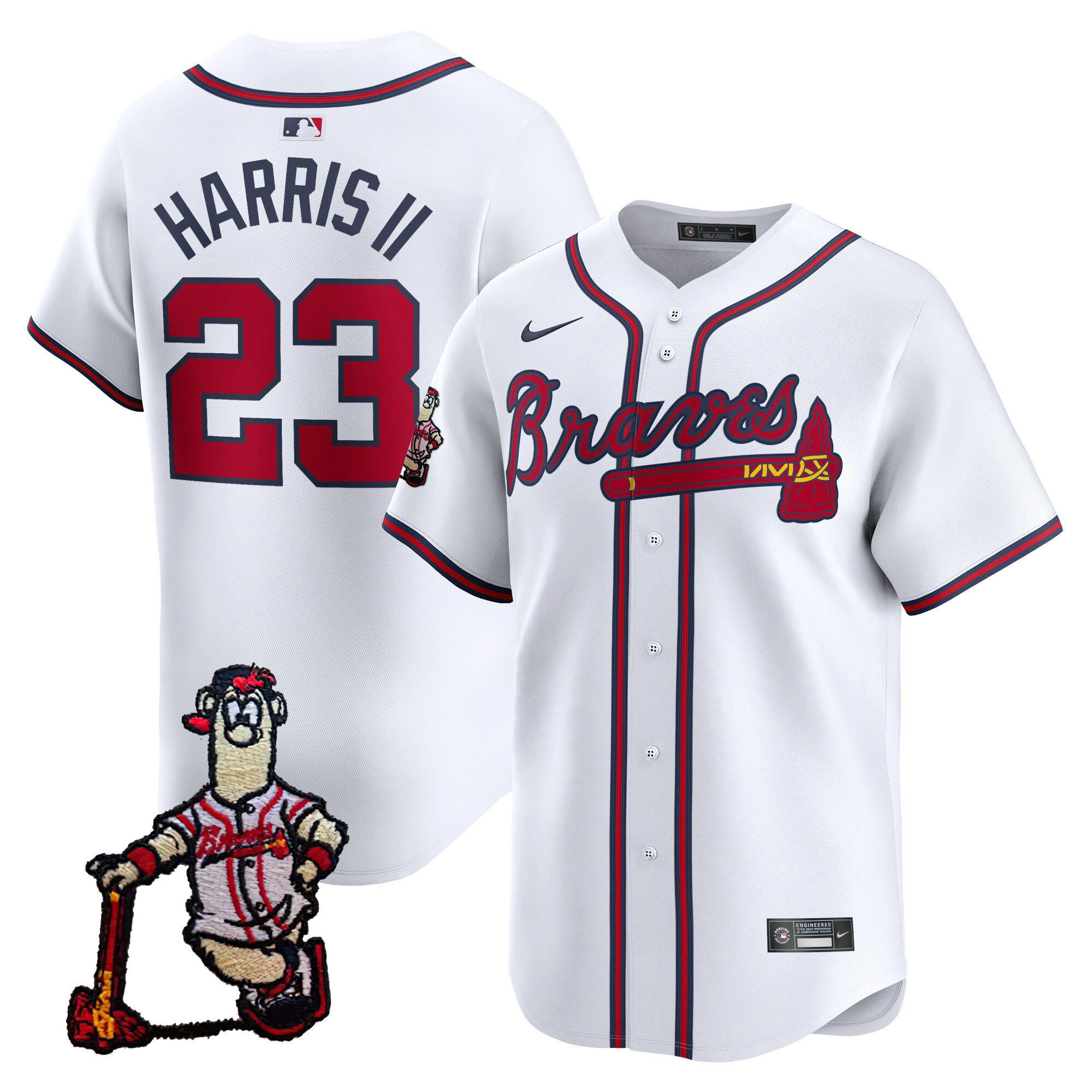 Michael Harris II Men's Atlanta Braves Blooper Patch Vapor Premier Limited White Jersey - All Stitched