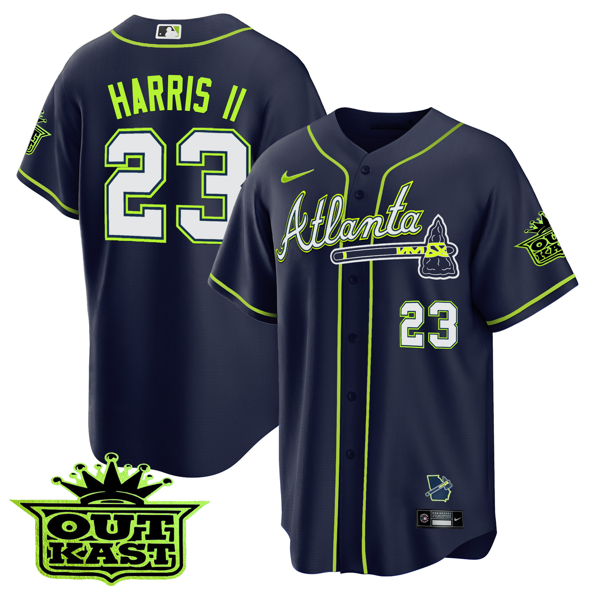 Michael Harris II Men's Atlanta Braves Outkast Cool Base V3 Atliens Jersey - All Stitched