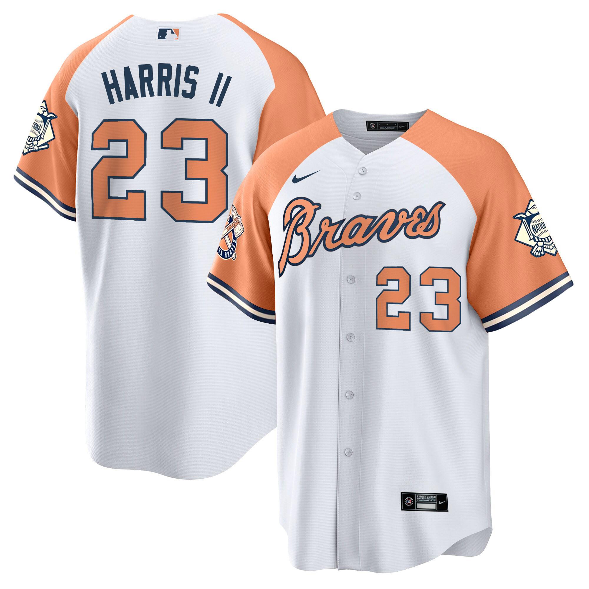 Michael Harris II Men's Atlanta Braves Peaches n' Cream Alternate Jersey - All Stitched