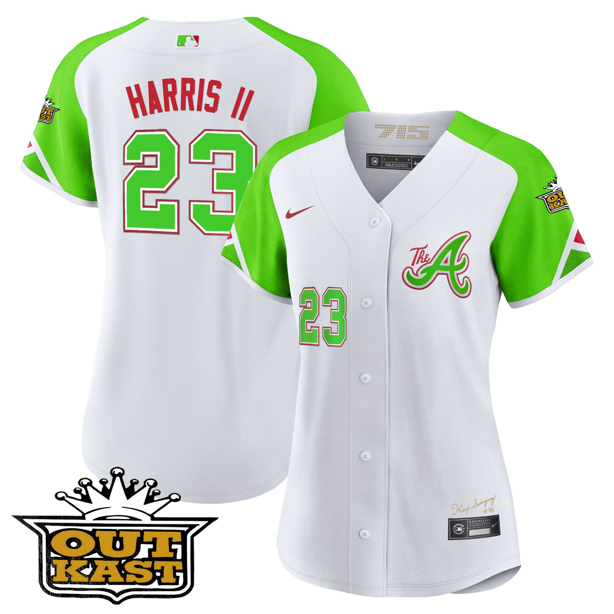 Michael Harris II Women's Atlanta Braves Atliens City Connect Flex Base Bright Green Jersey - All Stitched