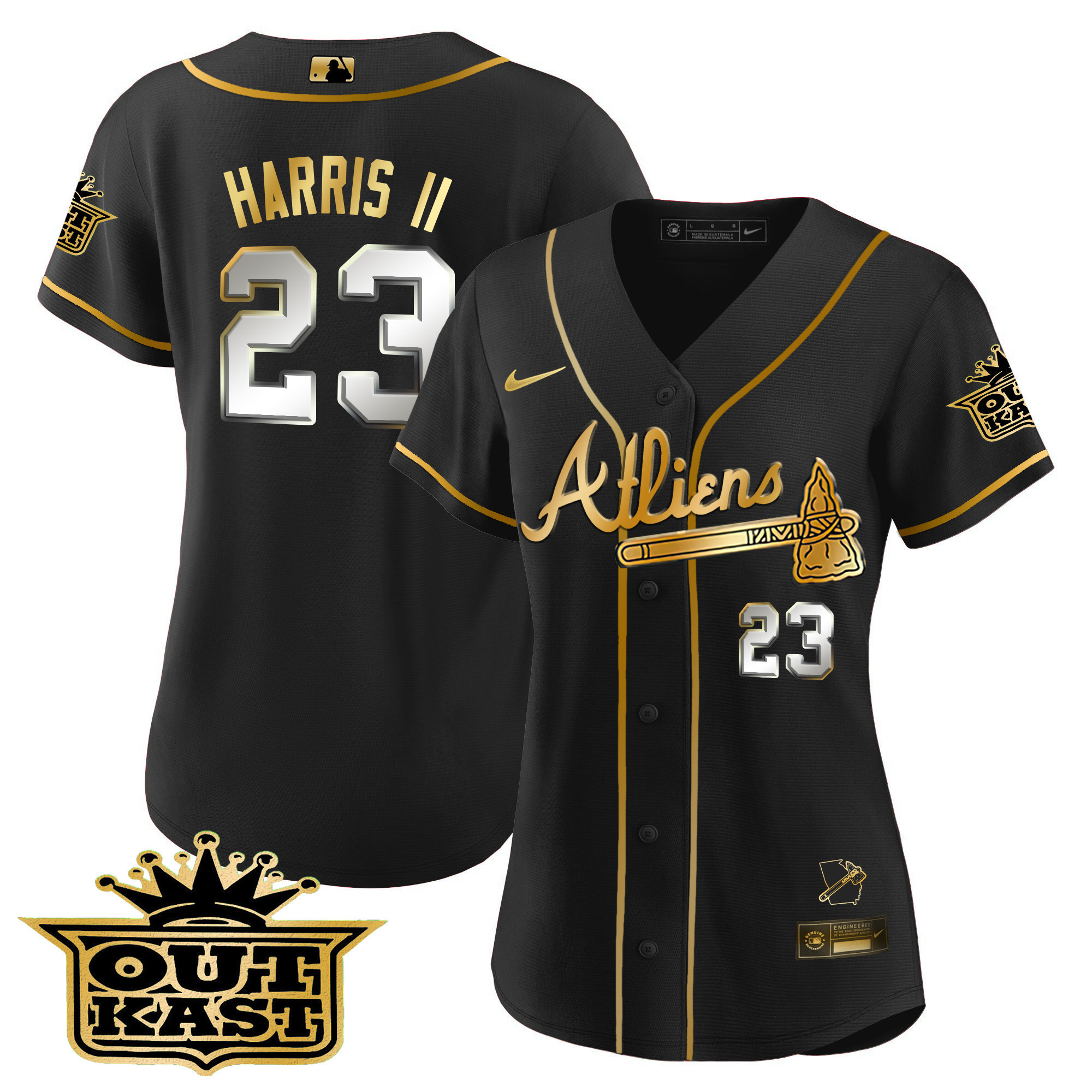 Michael Harris II Women's Atlanta Braves Atliens V2 Black Limited Jersey - All Stitched