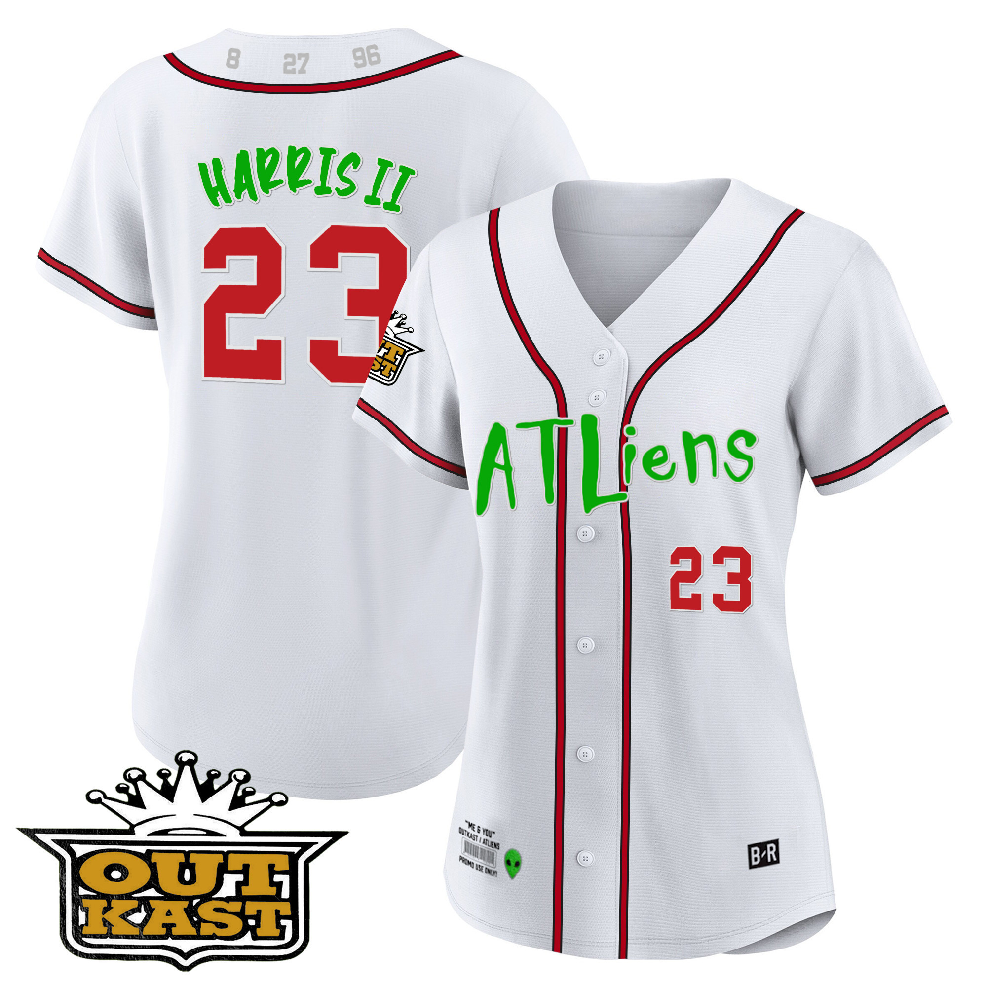 Michael Harris II Women's Atlanta Braves Atliens White Jersey - All Stitched