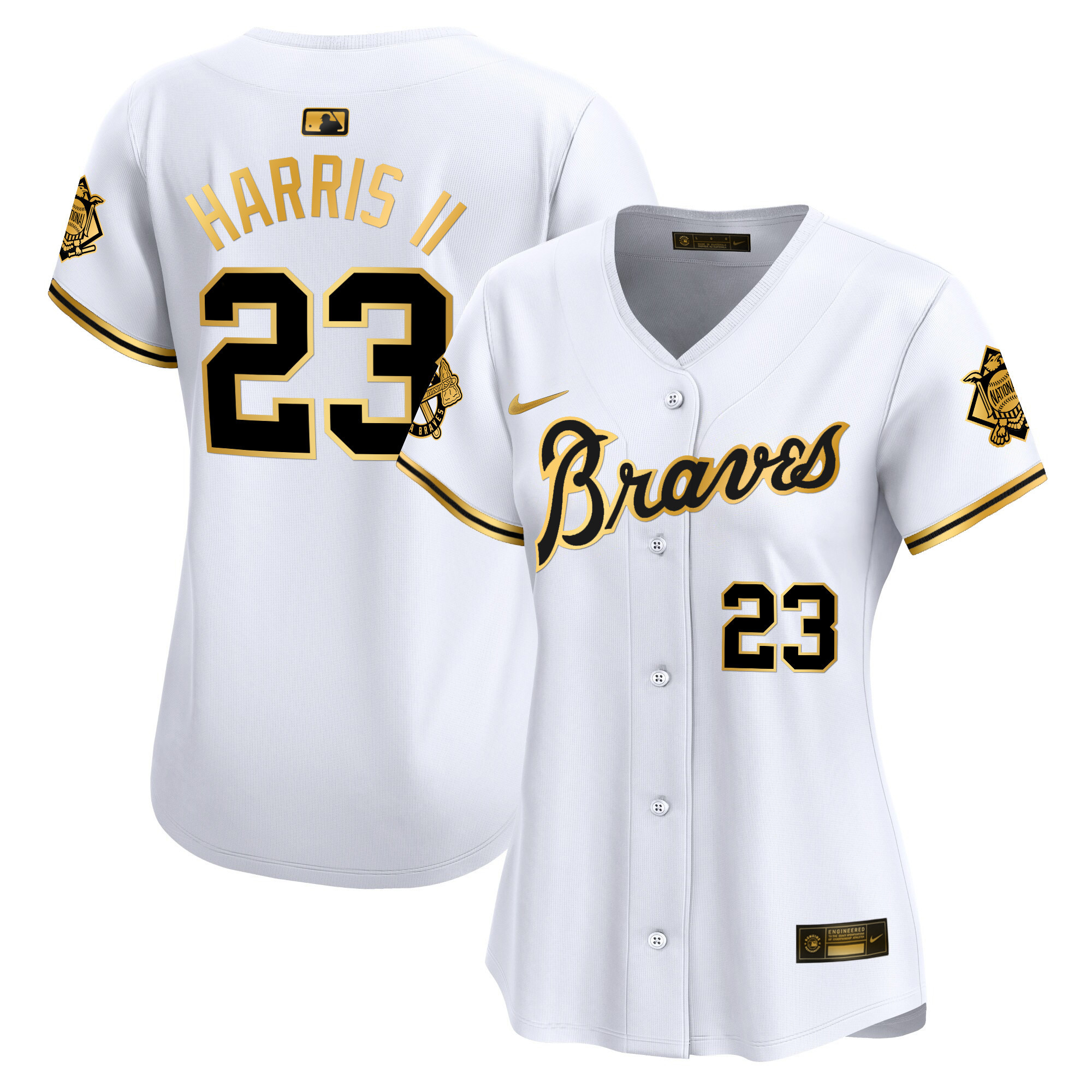 Michael Harris II Women's Atlanta Braves Peaches n' Cream Vapor Premier Limited White Gold Jersey - All Stitched
