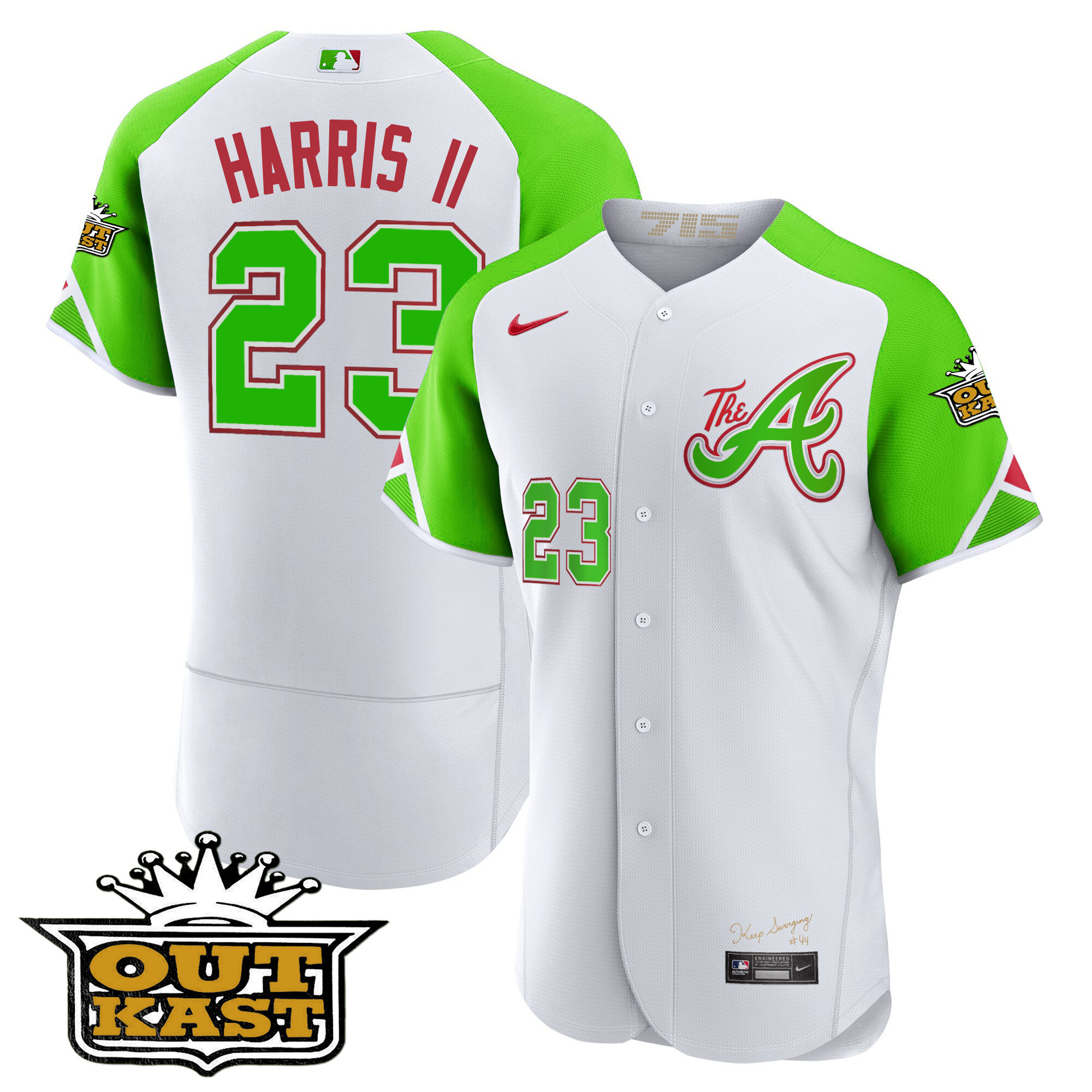 Michael Harris II Youth's Atlanta Braves Atliens City Connect Flex Base Bright Green Jersey - All Stitched