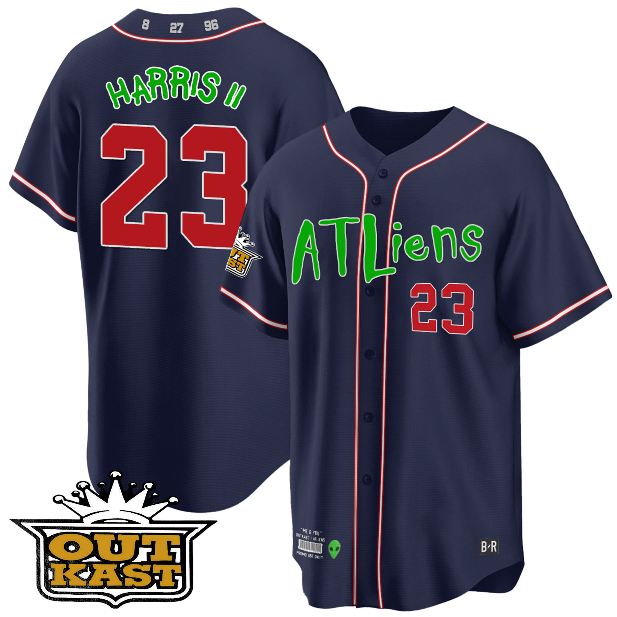 Michael Harris II Youth's Atlanta Braves Atliens Cool Base Navy Jersey - All Stitched