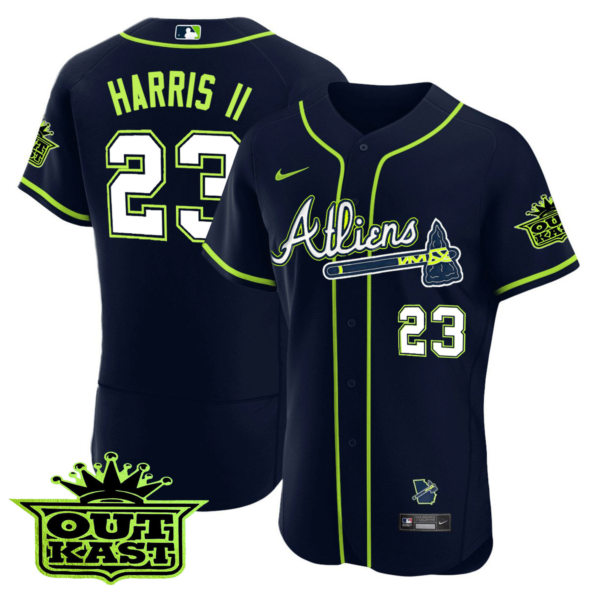 Michael Harris II Youth's Atlanta Braves Atliens Flex Base Jersey - All Stitched