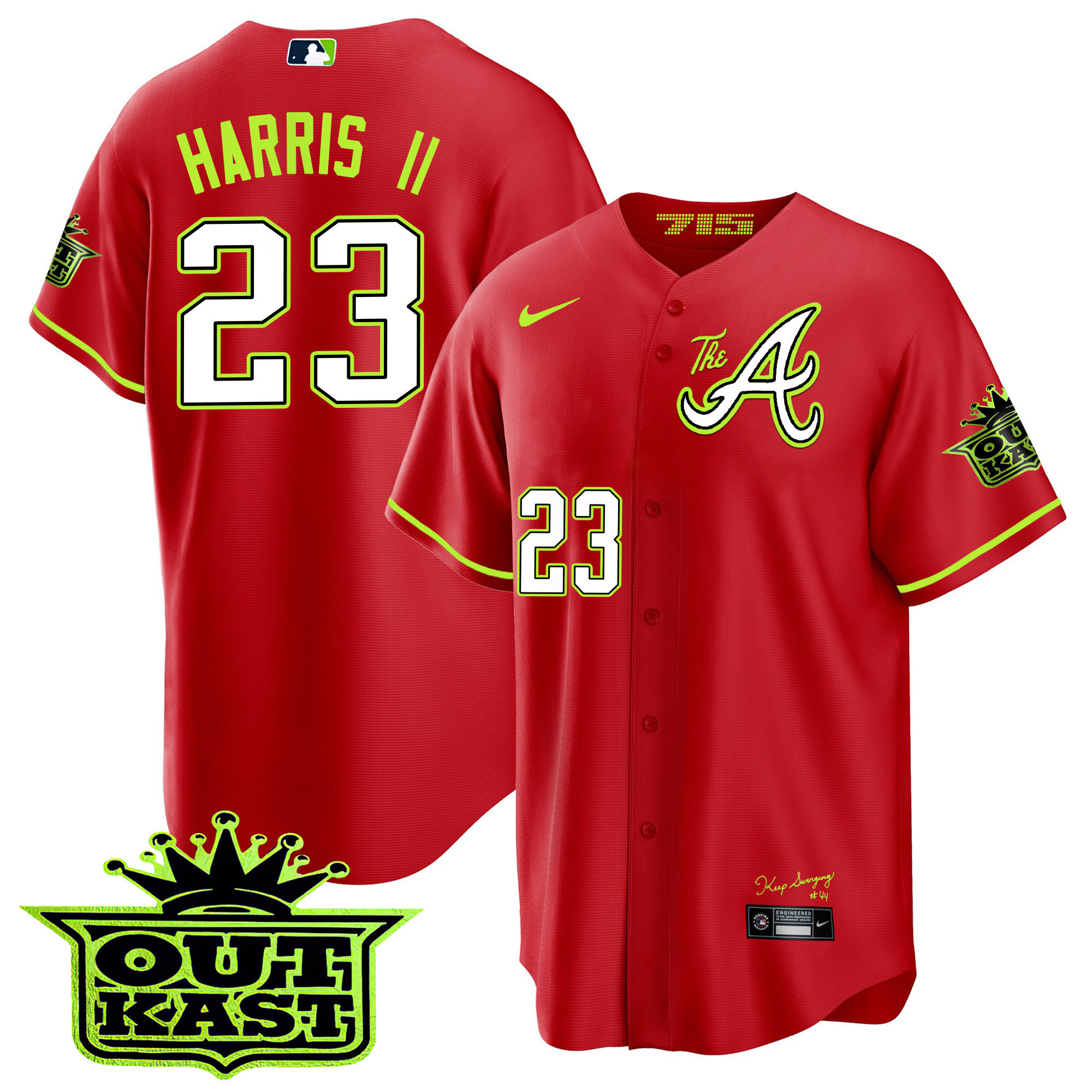 Michael Harris II Youth's Atlanta Braves Atliens The A Cool Base Red Jersey - All Stitched