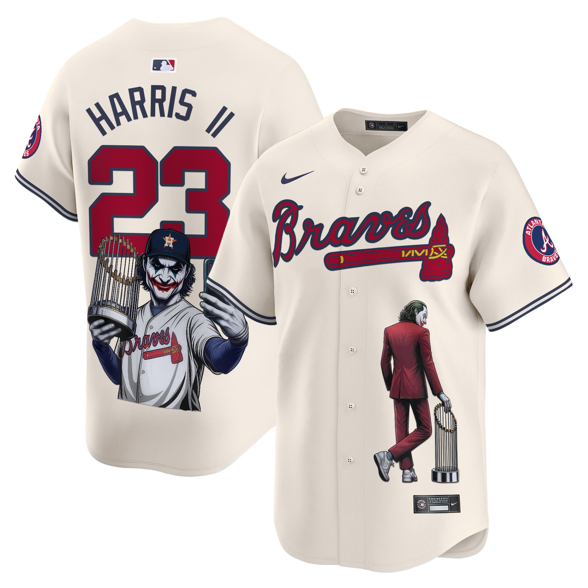 Michael Harris IIUnisex Atlanta Braves Joker Vapor Premier Limited Cream Jersey - Printed
