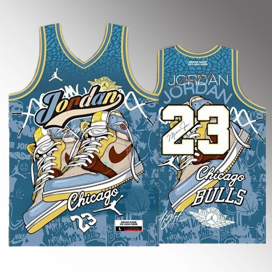 Michael Jordan Chicago Bulls Blue #23 Jersey Goat Edition