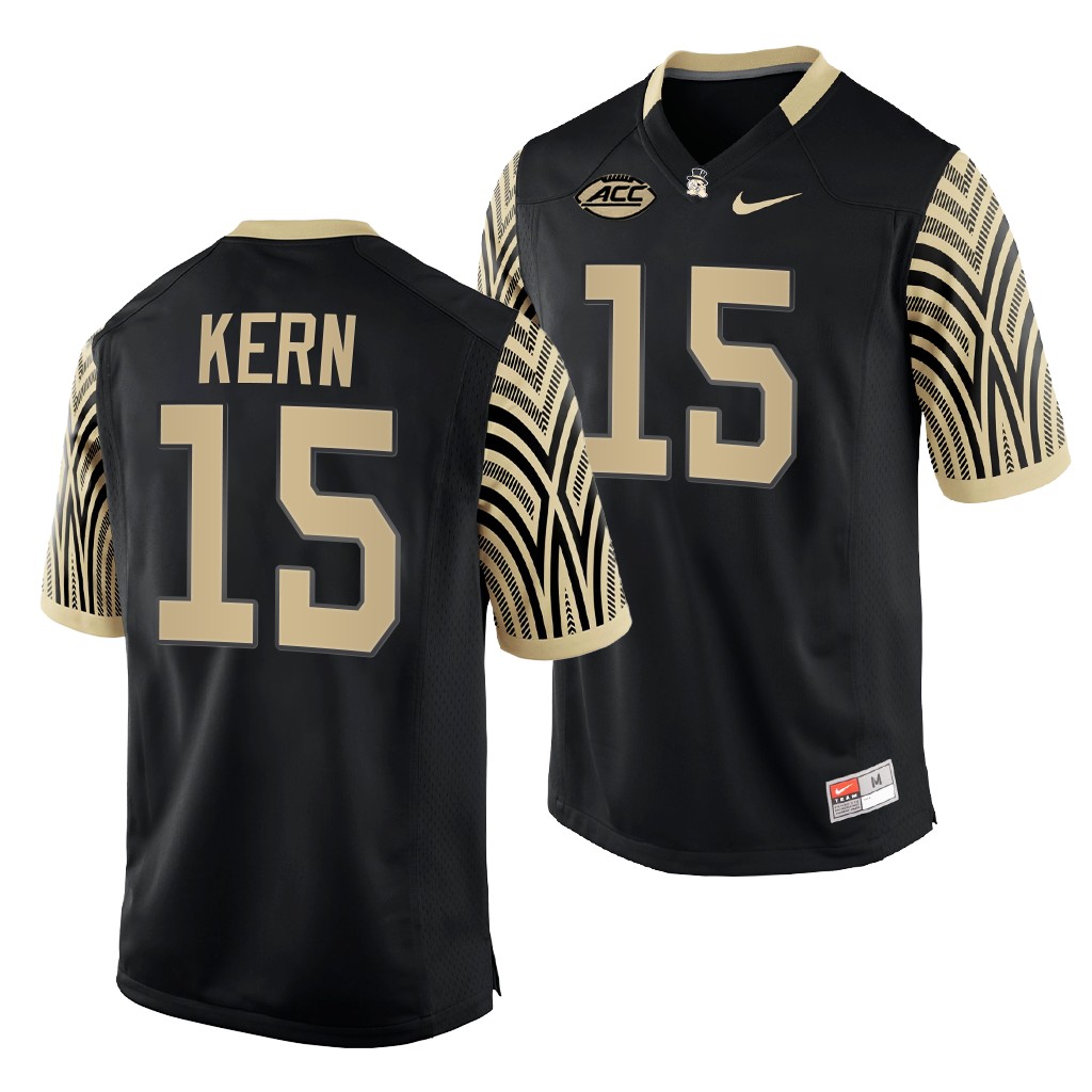 Michael Kern Wake Forest Demon Deacons #15 Black Jersey 2022-23 College Men's Uniform
