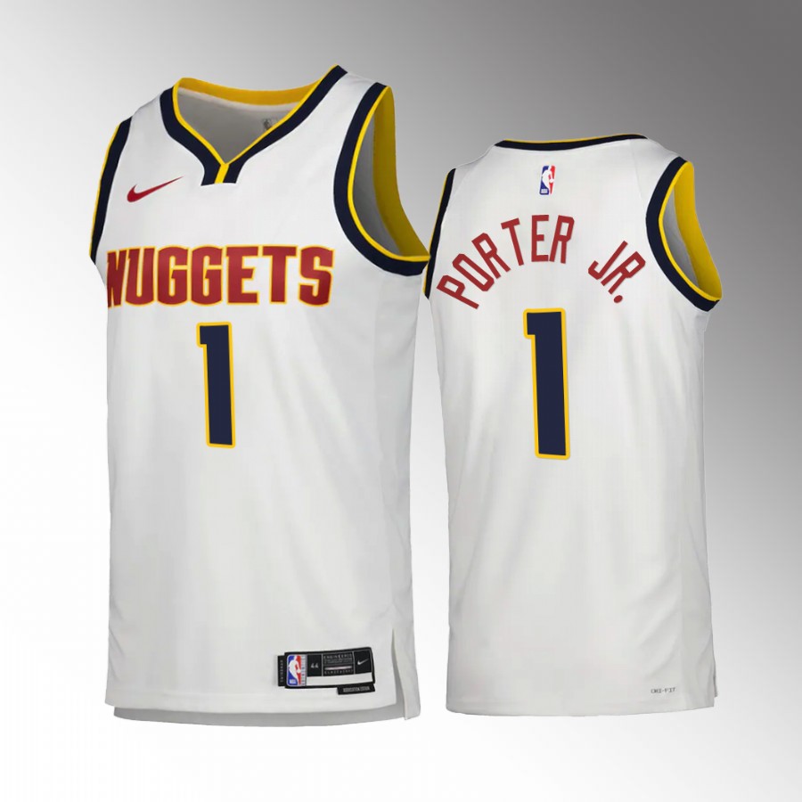 Michael Porter Jr. 2022-23 Denver Nuggets White #1 Association Edition Jersey Swingman