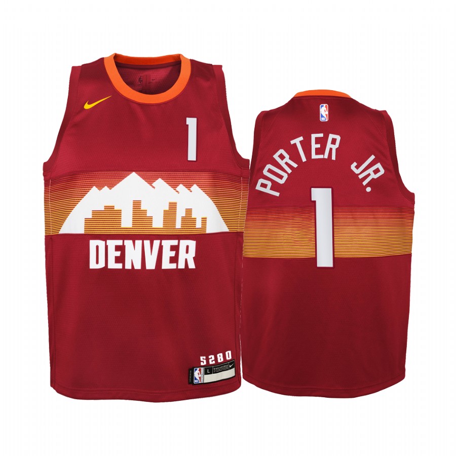 Michael Porter Jr. Denver Nuggets 2020-21 City Red Youth Jersey - New Uniform