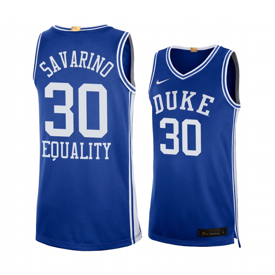 Michael Savarino Duke Blue Devils Blue Equality Social Justice Limited 2020-21 Jersey
