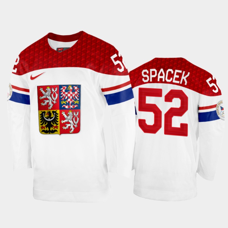 Michael Spacek Czech Republic White Home Jersey 2022 Winter Olympics