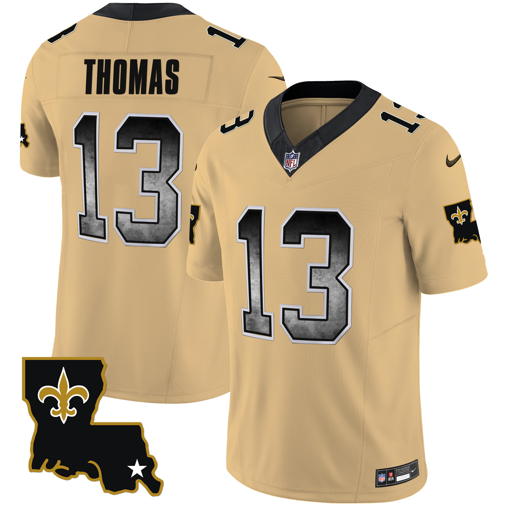 Michael Thomas Men's New Orleans Saints 1987 Legacy Arch Smoke Gold Jersey - All Stitched 