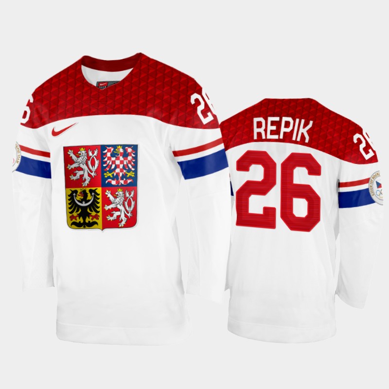 Michal Repik Czech Republic White Home Jersey 2022 Winter Olympics