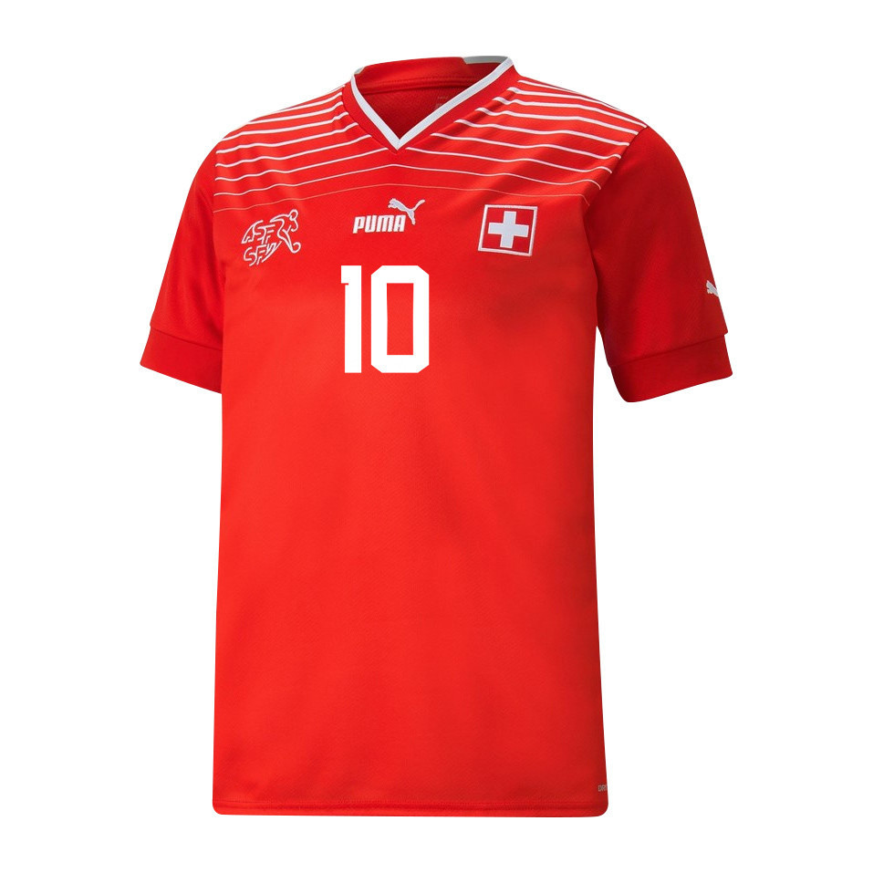 Michel Aebischer 10 Switzerland National Team FIFA World Cup Qatar 2022 Patch – Home Men Soccer Jersey