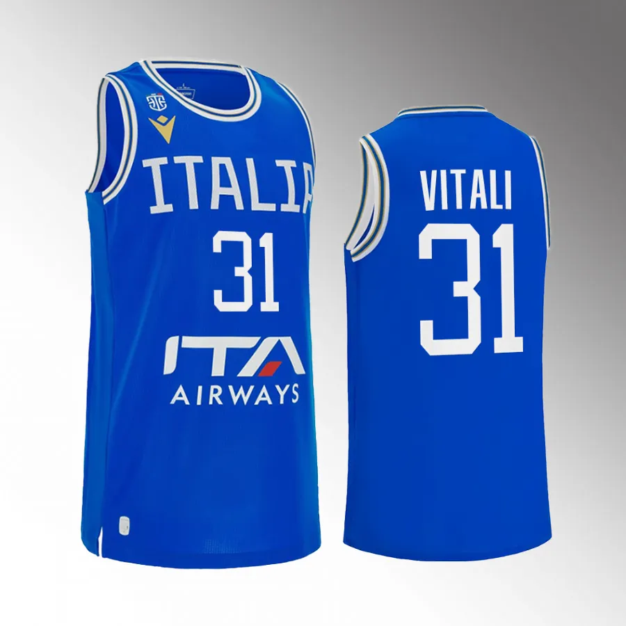Michele Vitali Italy 2023 FIBA World Cup Blue Jersey Home #31