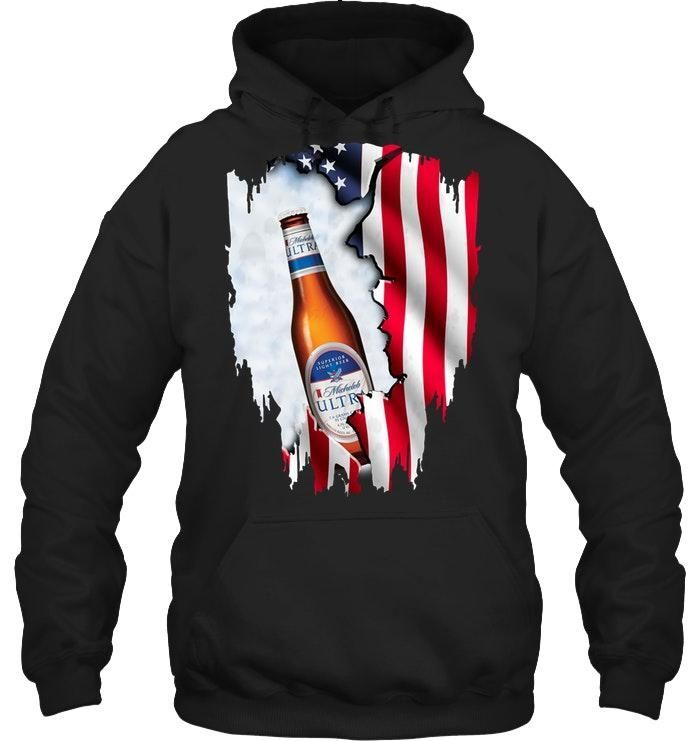 Michelob Ultra Ripped American Flag Hoodie Hoodie