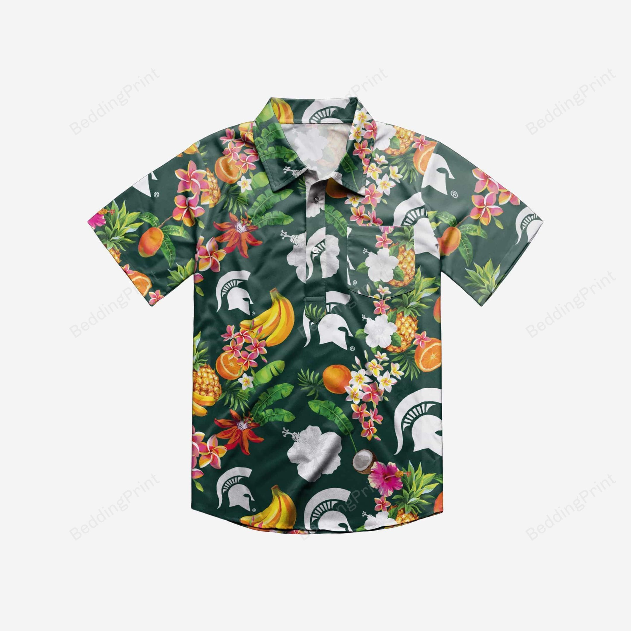 Michigan Sate Spartans NCAA Fruits Flair Men’S Hawaiian Shirt