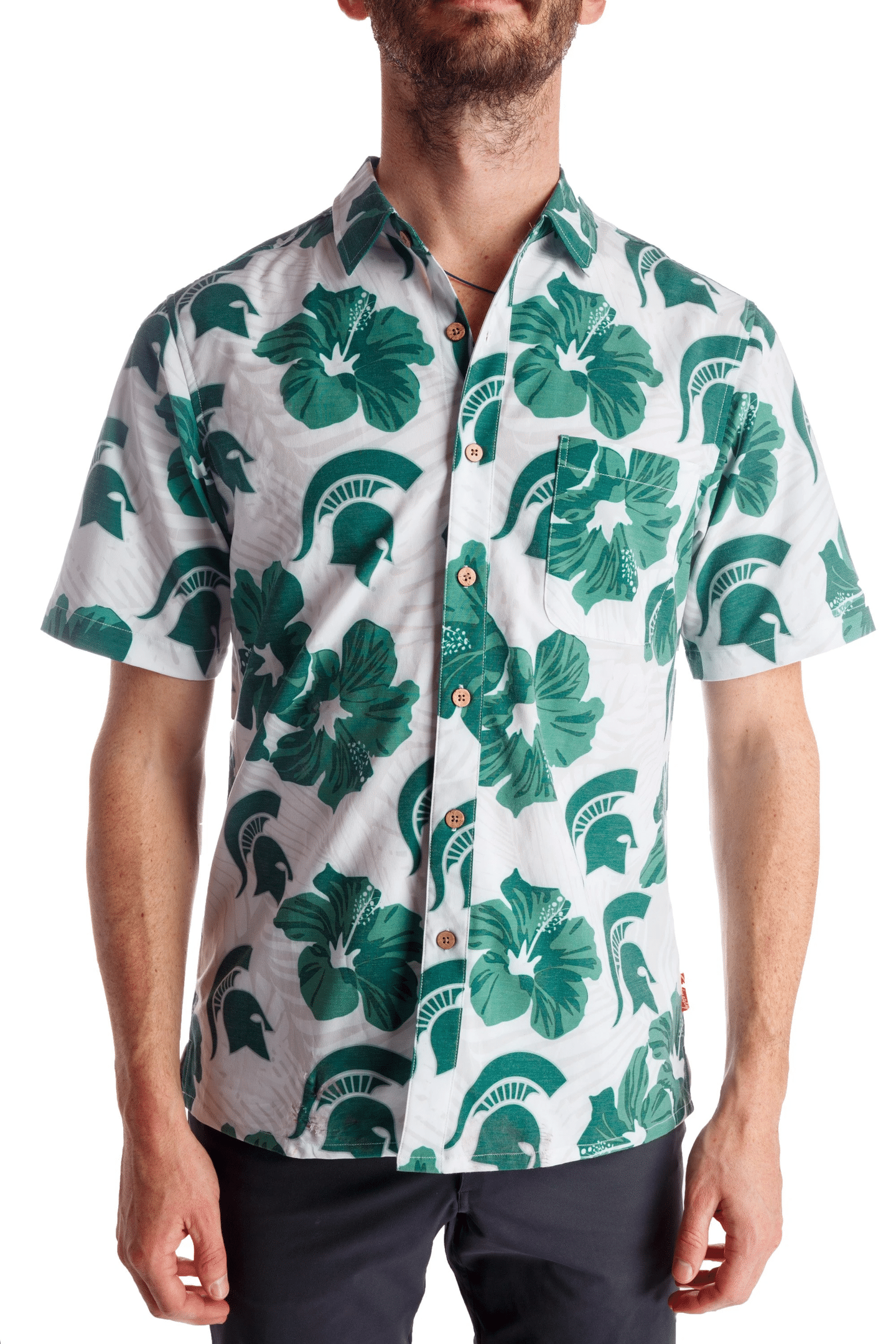 Michigan Sate Spartans NCAA Hibiscus MenS Hawaiian Shirt