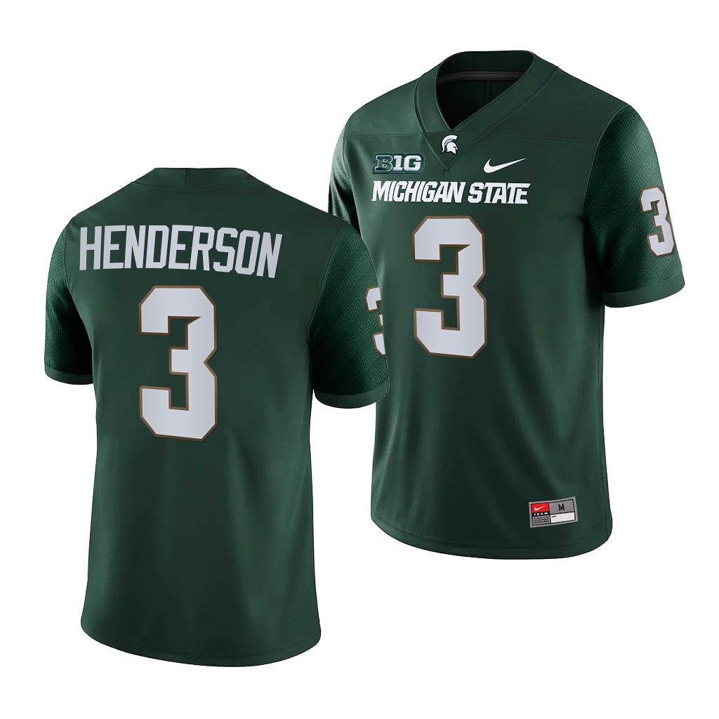 Michigan State Spartans 3 Xavier Henderson Green 2021-22 College Game Jersey Men
