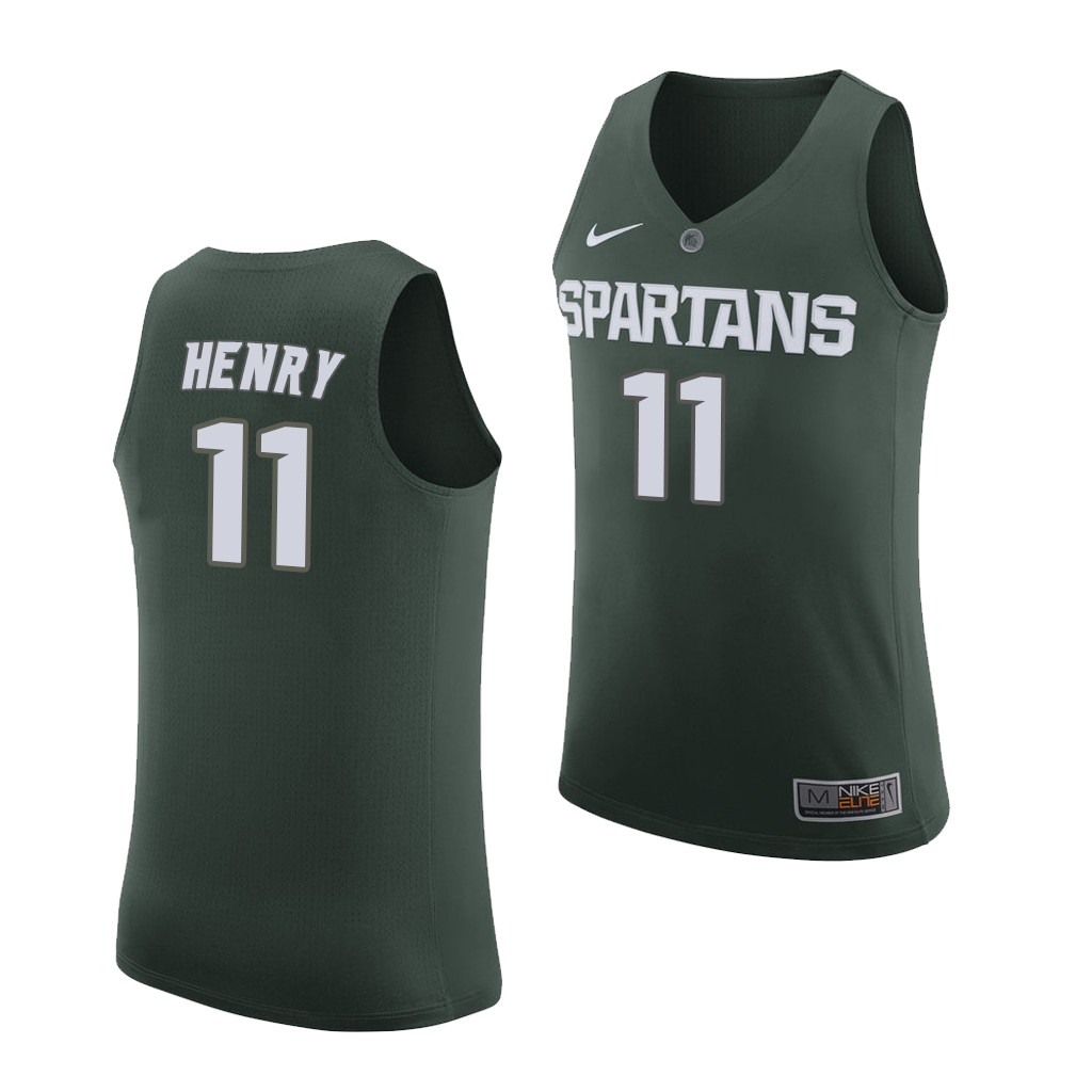 Michigan State Spartans Aaron Henry Green Home College Jersey