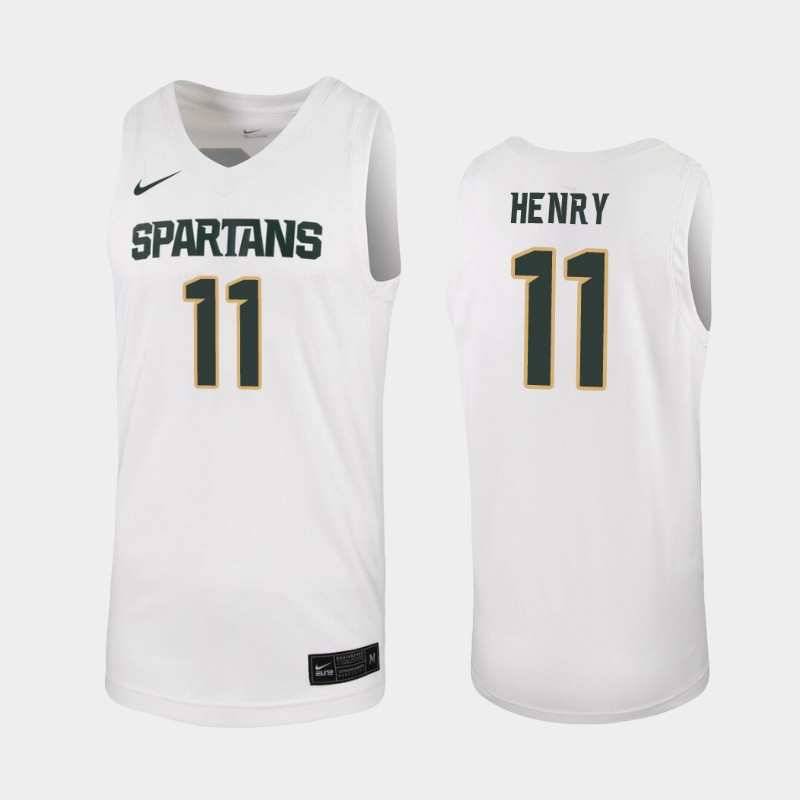 Michigan State Spartans Aaron Henry White 2019-20 College Jersey