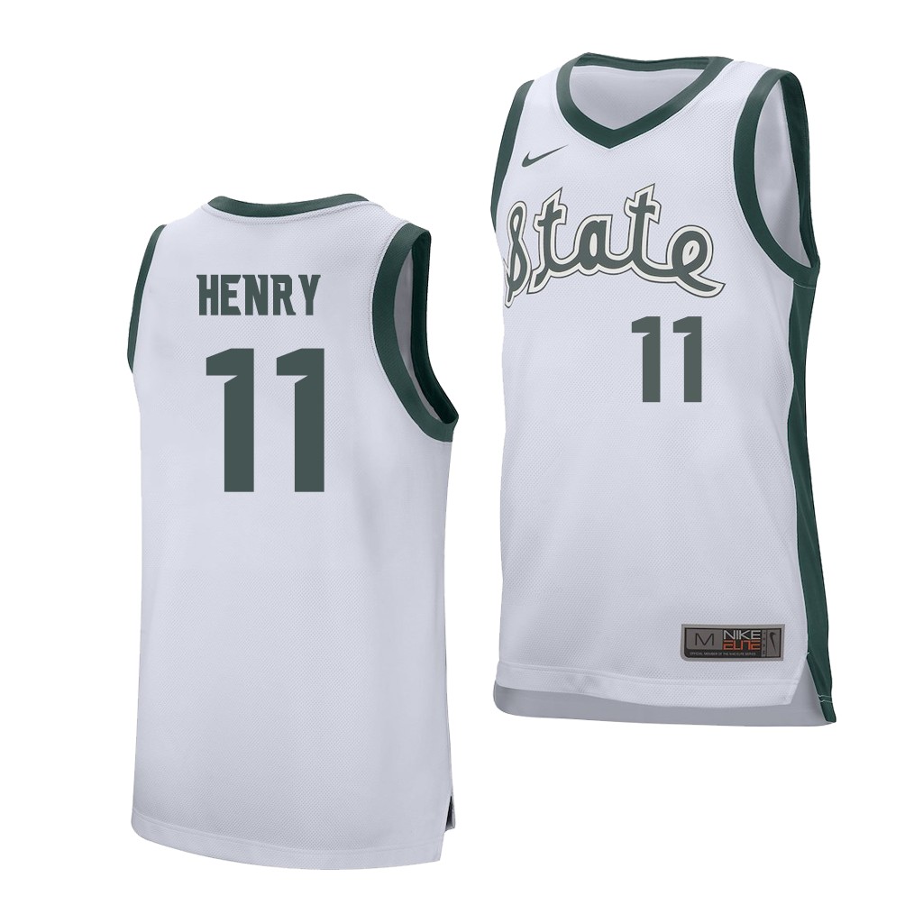 Michigan State Spartans Aaron Henry White College Jersey