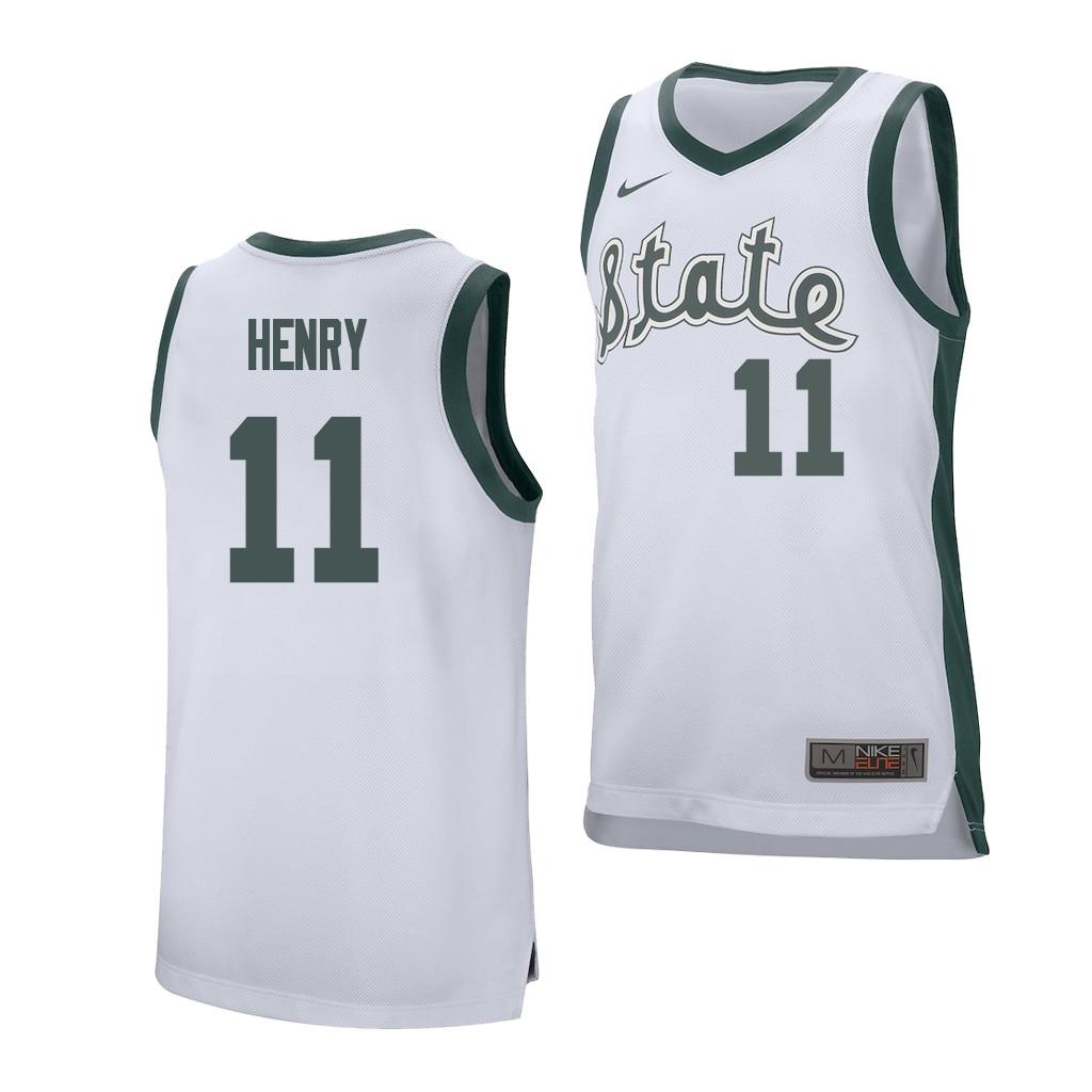 Michigan State Spartans Aaron Henry White College Jersey