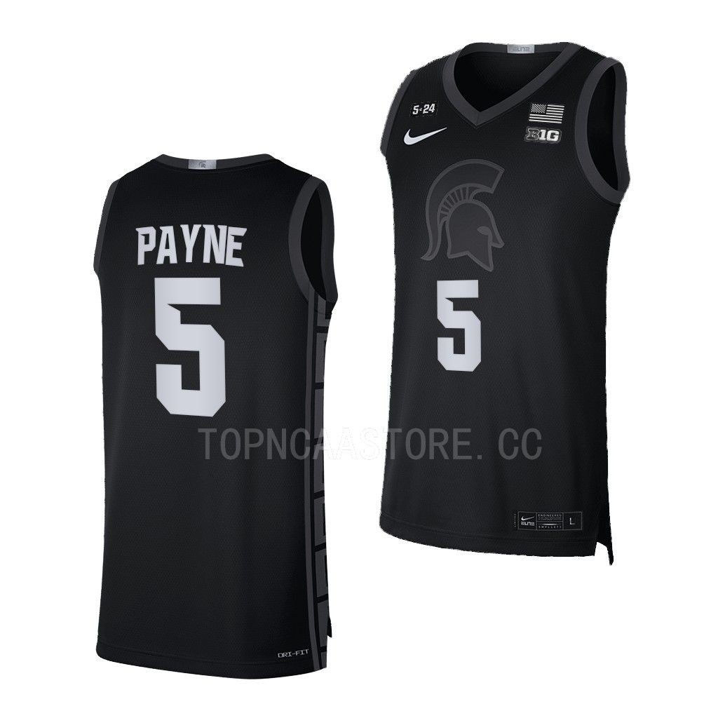 Michigan State Spartans Adreian Payne Black #5 5.24 Honor Patch Jersey Limited