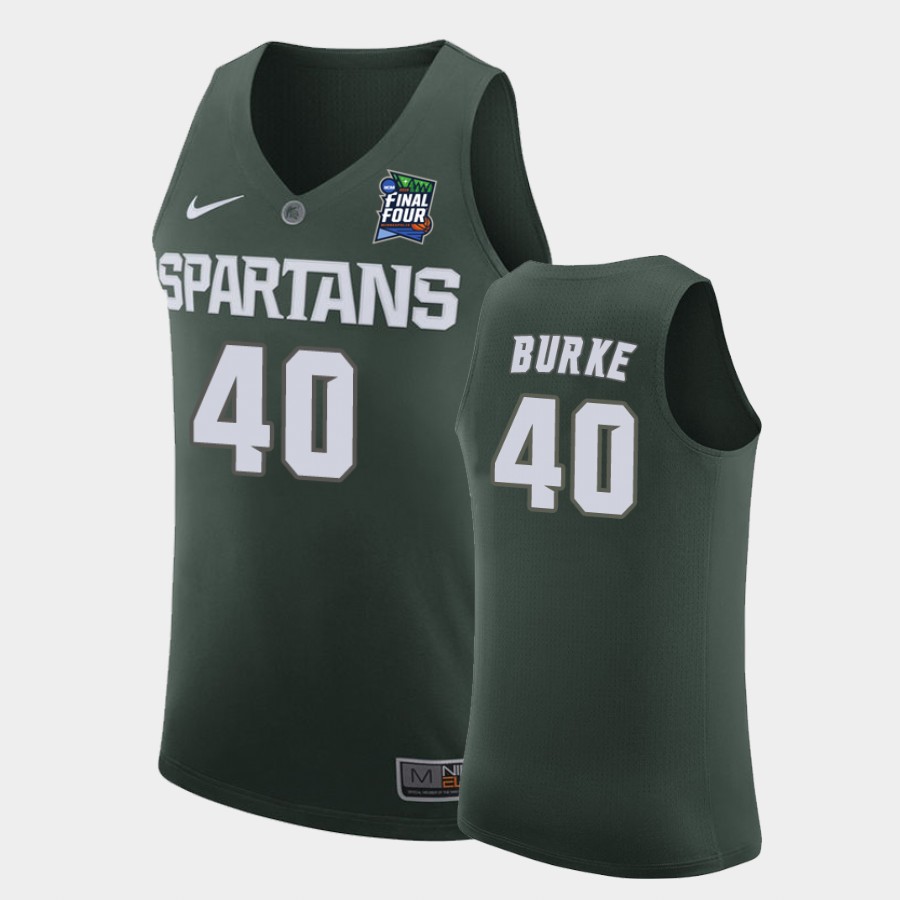 Michigan State Spartans Braden Burke Green 2019 Final-Four Jersey